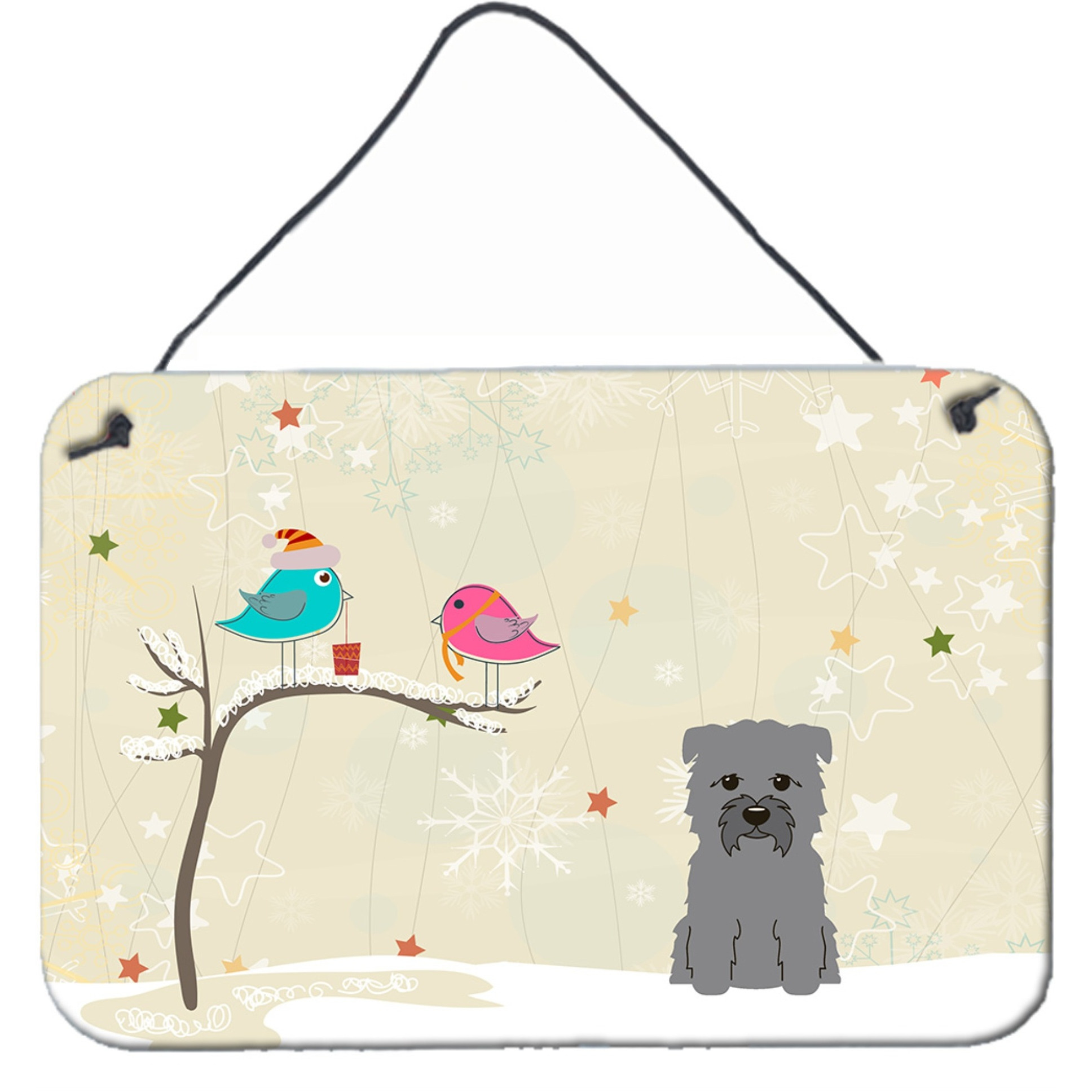 &quotCaroline's Treasures Christmas Presents between Friends Glen of Imal Grey Wall or Door Hanging Prints BB2531DS812, 8"" x 12"", Multicolor"