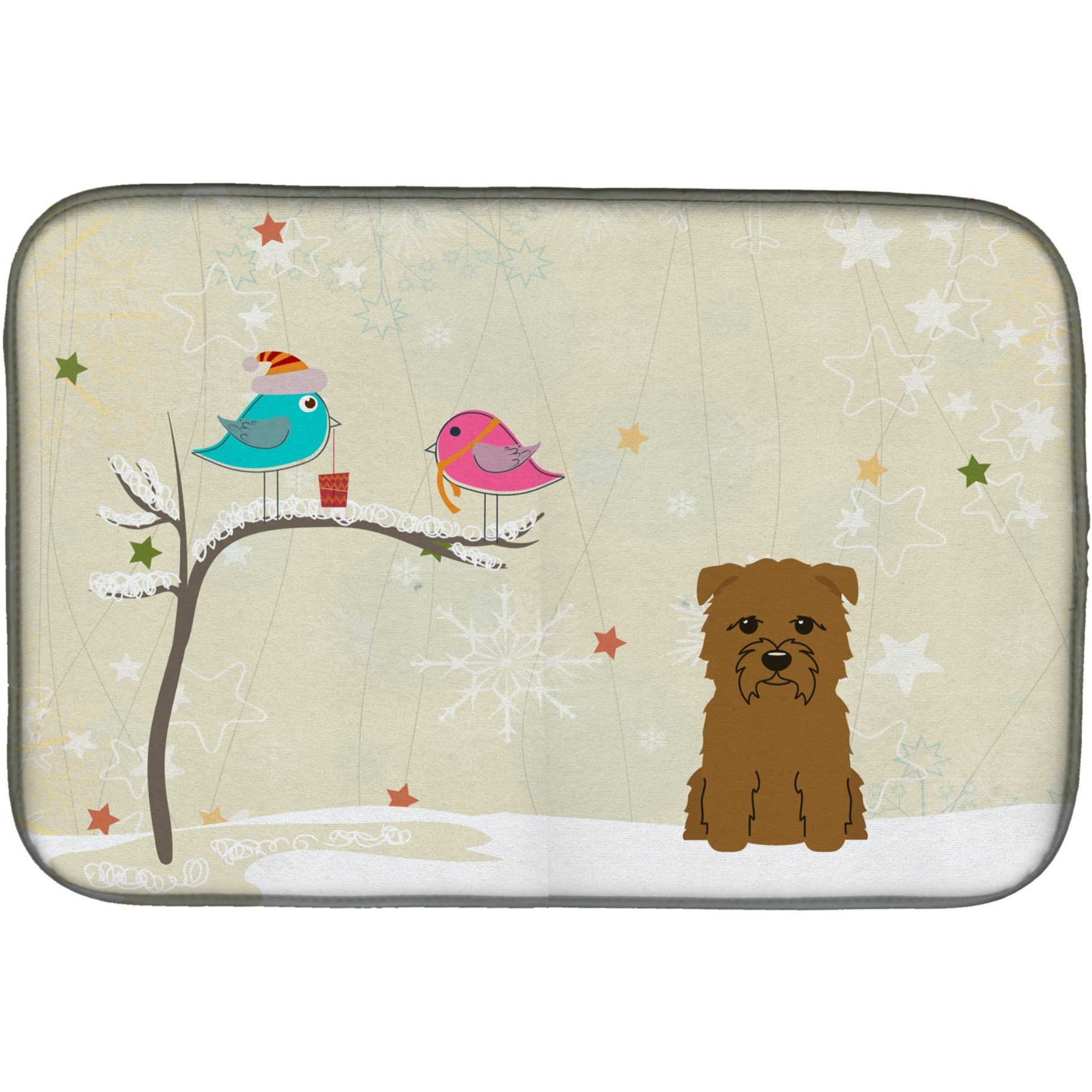 &quotCaroline's Treasures Christmas Presents Between Friends Glen Of Imal Tan Dish Drying Mat, 14"" x 21"""