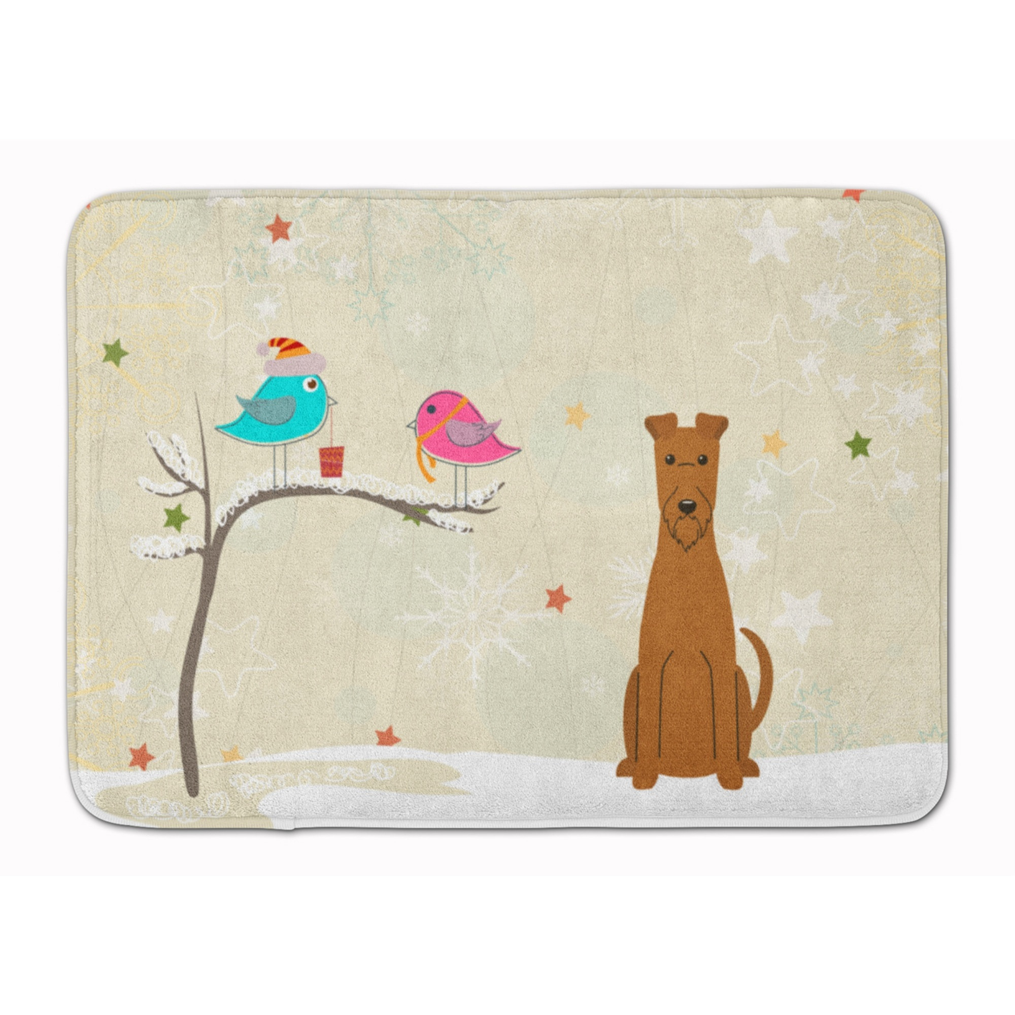 &quotCaroline's Treasures Christmas Presents Friend Irish Terrier Floor Mat, 19"" x 27"", Multicolor"