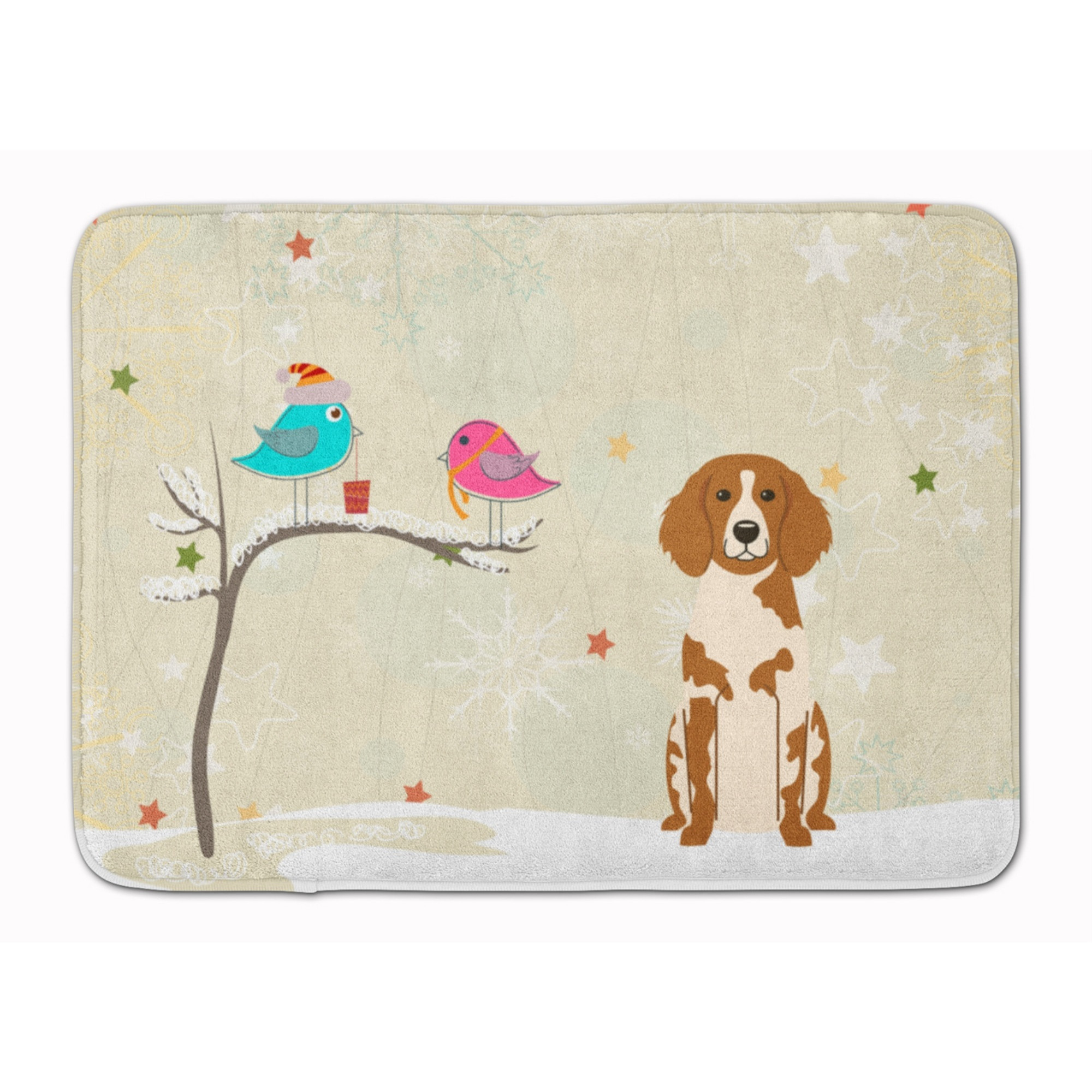 &quotCaroline's Treasures Christmas Presents Brittany Spaniel Floor Mat, 19"" x 27"", Multicolor"