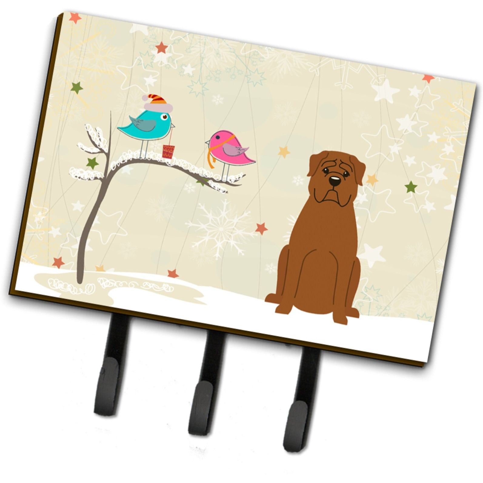 &quotCaroline's Treasures Christmas Presents Friends Dogue de Bourdeaux Leash or Key Holder BB2545TH68, Triple"