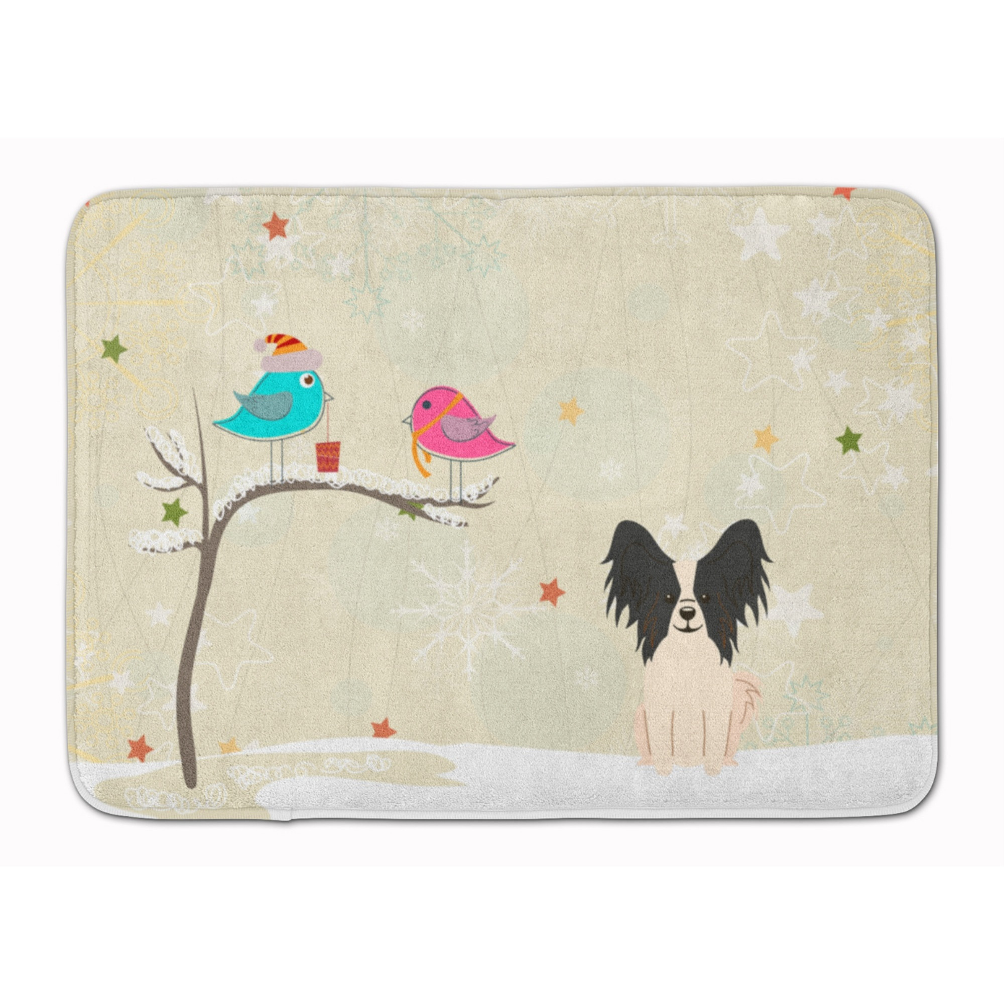 &quotCaroline's Treasures Christmas Presents Papillon Black White Floor Mat, 19"" x 27"", Multicolor"