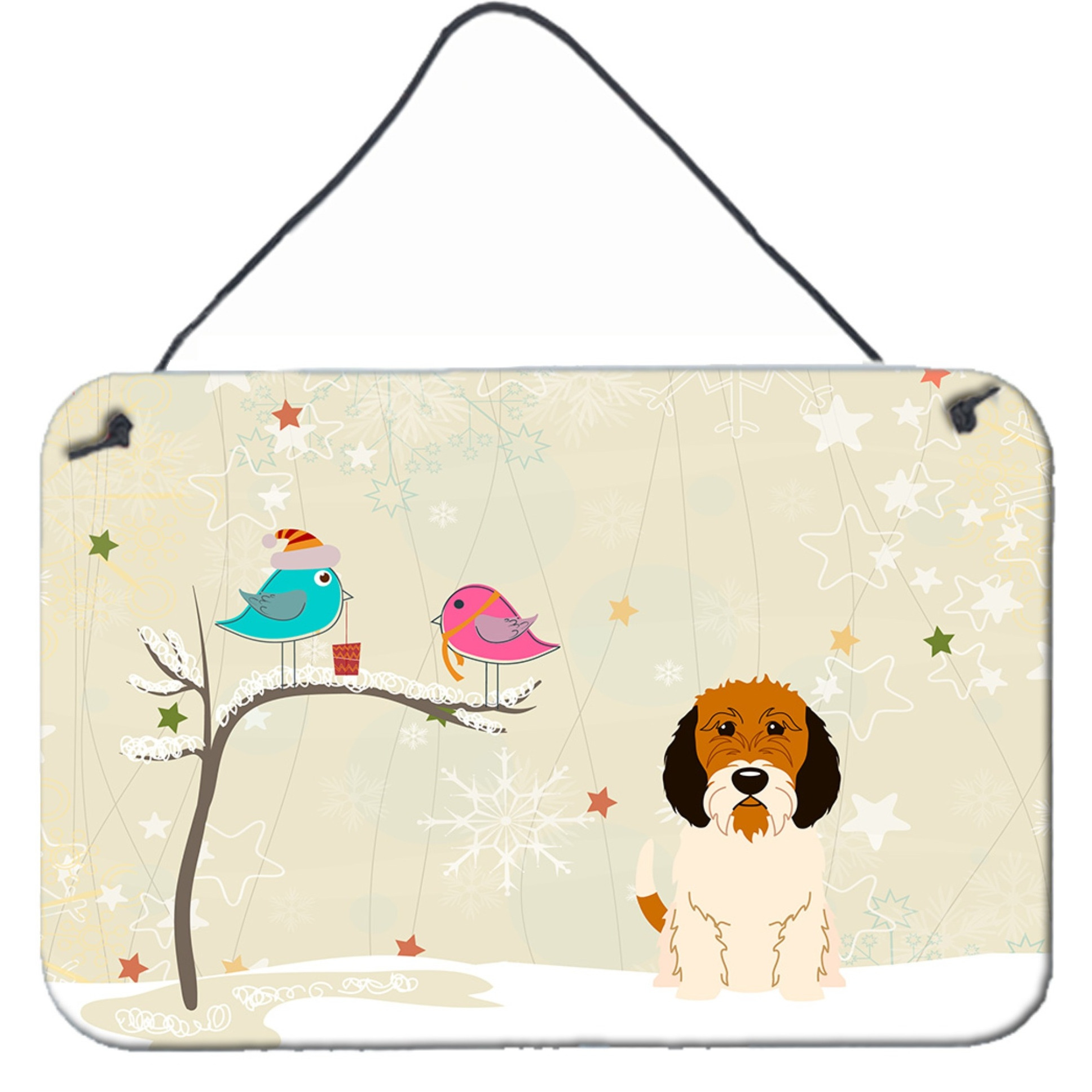 &quotCaroline's Treasures Christmas Presents Friends Petit Basset Griffon Veenden Wall or Door Hanging Prints BB2551DS812, 8"" x 12"""