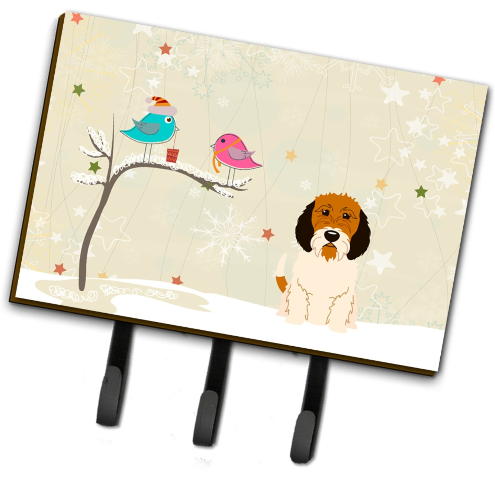 &quotCaroline's Treasures Christmas Presents between Friends Petit Basset Griffon Veenden Leash or Key Holder BB2551TH68, Triple, Multicolor"