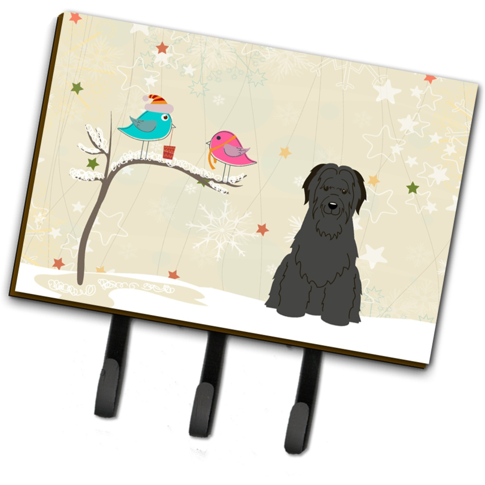 &quotCaroline's Treasures Christmas Presents Friends Briard Black Leash or Key Holder BB2553TH68, Triple"