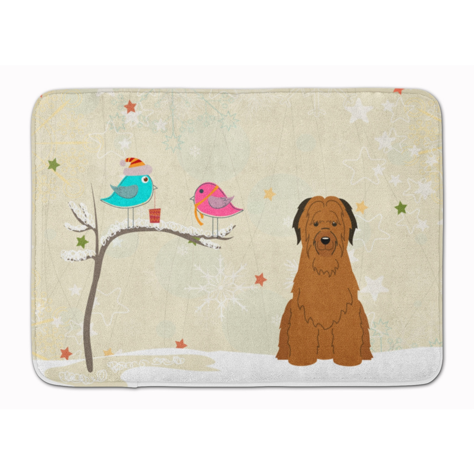 &quotCaroline's Treasures Christmas Presents Friends Briard Brown Floor Mat, 19"" x 27"", Multicolor"