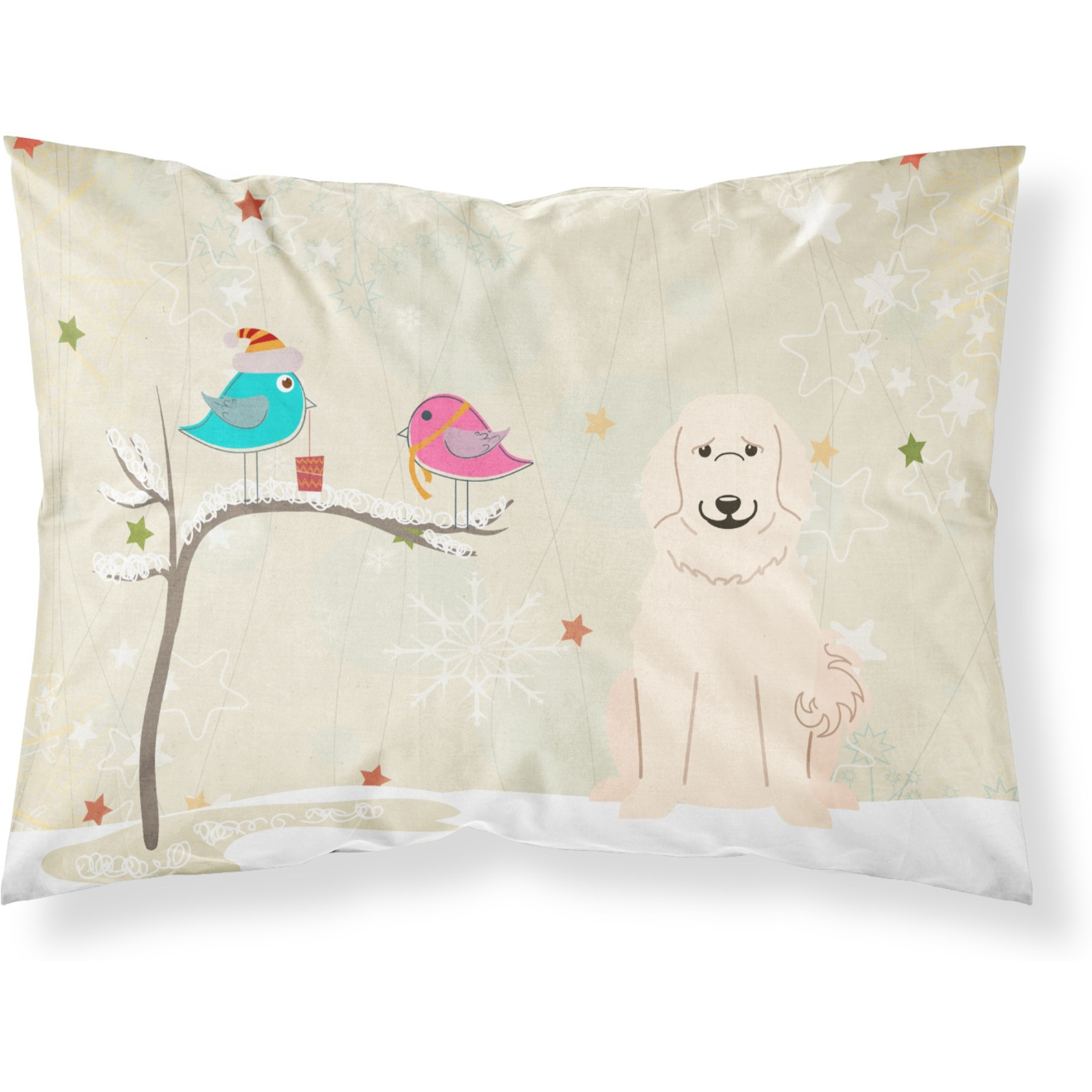 &quotCaroline's Treasures Christmas Presents between Friends Pyrenese Fabric Standard Pillowcase BB2555PILLOWCASE, Multicolor"