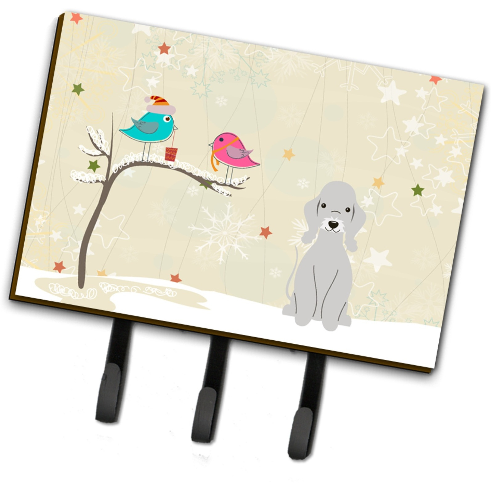&quotCaroline's Treasures Christmas Presents Friends Bedlington Terrier Blue Leash or Key Holder BB2562TH68, Triple"