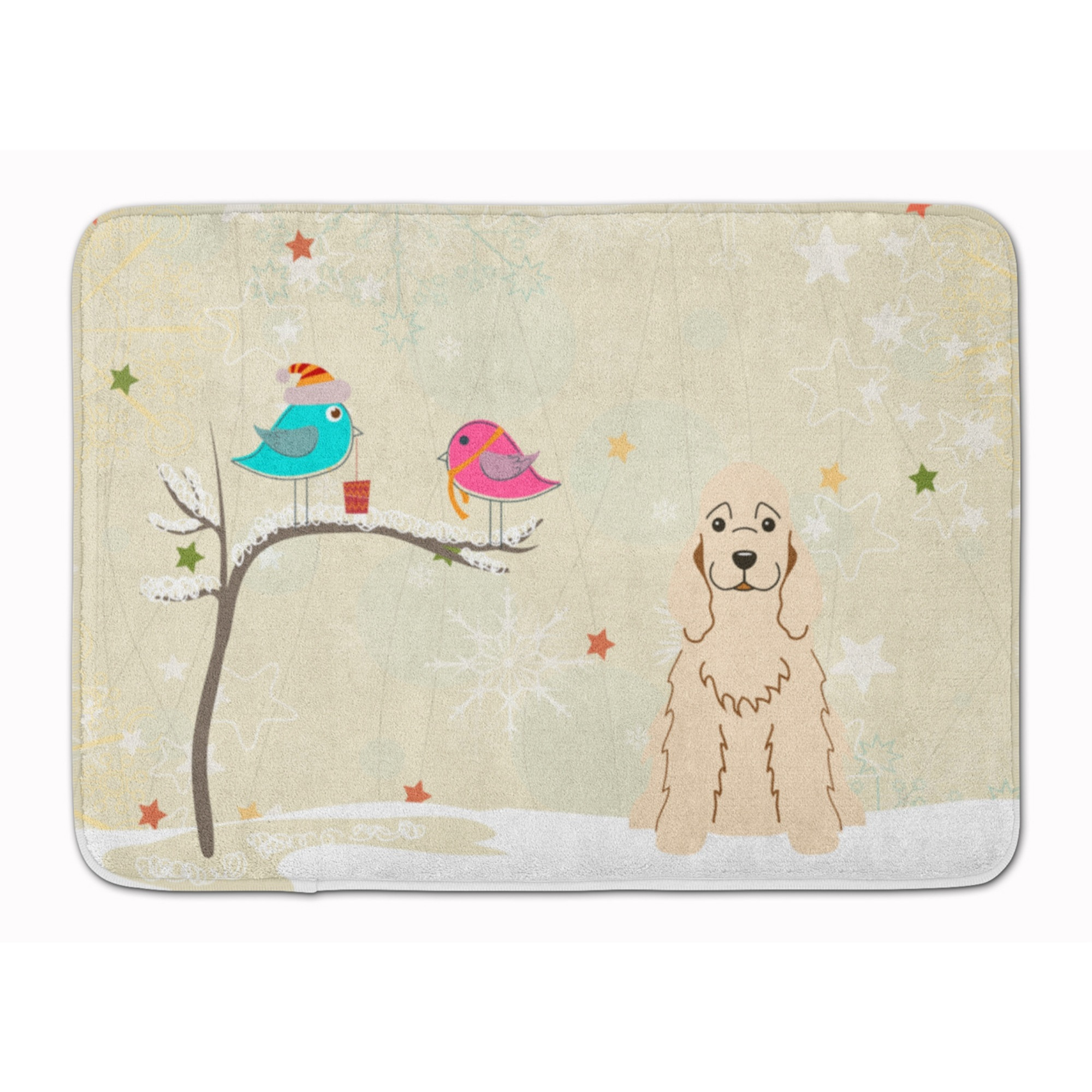 &quotCaroline's Treasures Christmas Presents Cocker Spaniel Buff Floor Mat, 19"" x 27"", Multicolor"