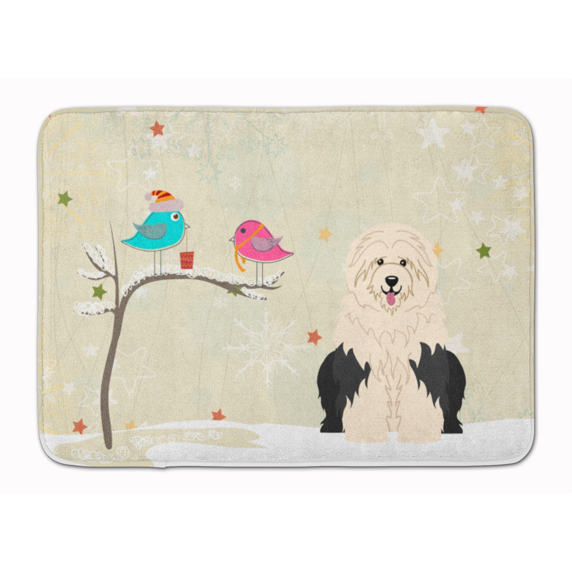 &quotCaroline's Treasures Christmas Presents Old English Sheepdog Floor Mat, 19"" x 27"", Multicolor"