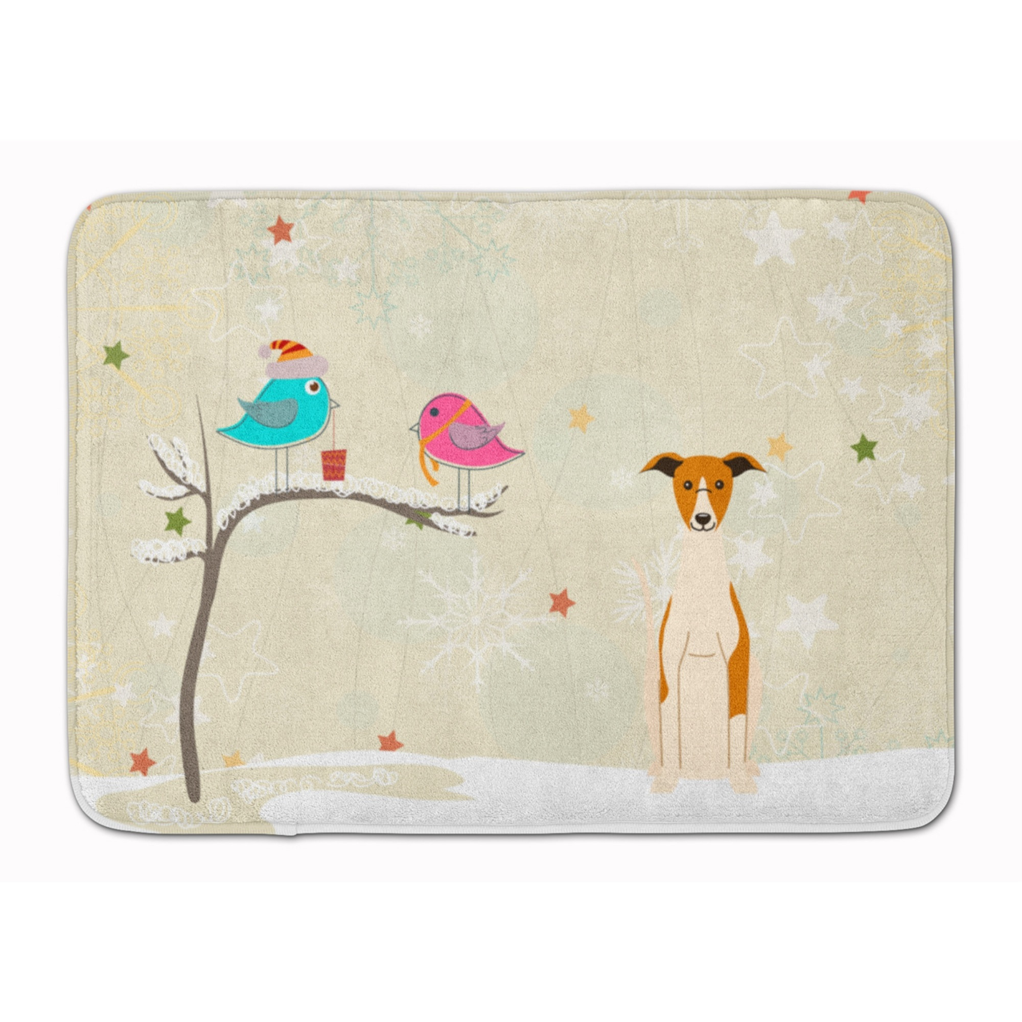 &quotCaroline's Treasures Christmas Presents Friends Whippet Floor Mat, 19"" x 27"", Multicolor"