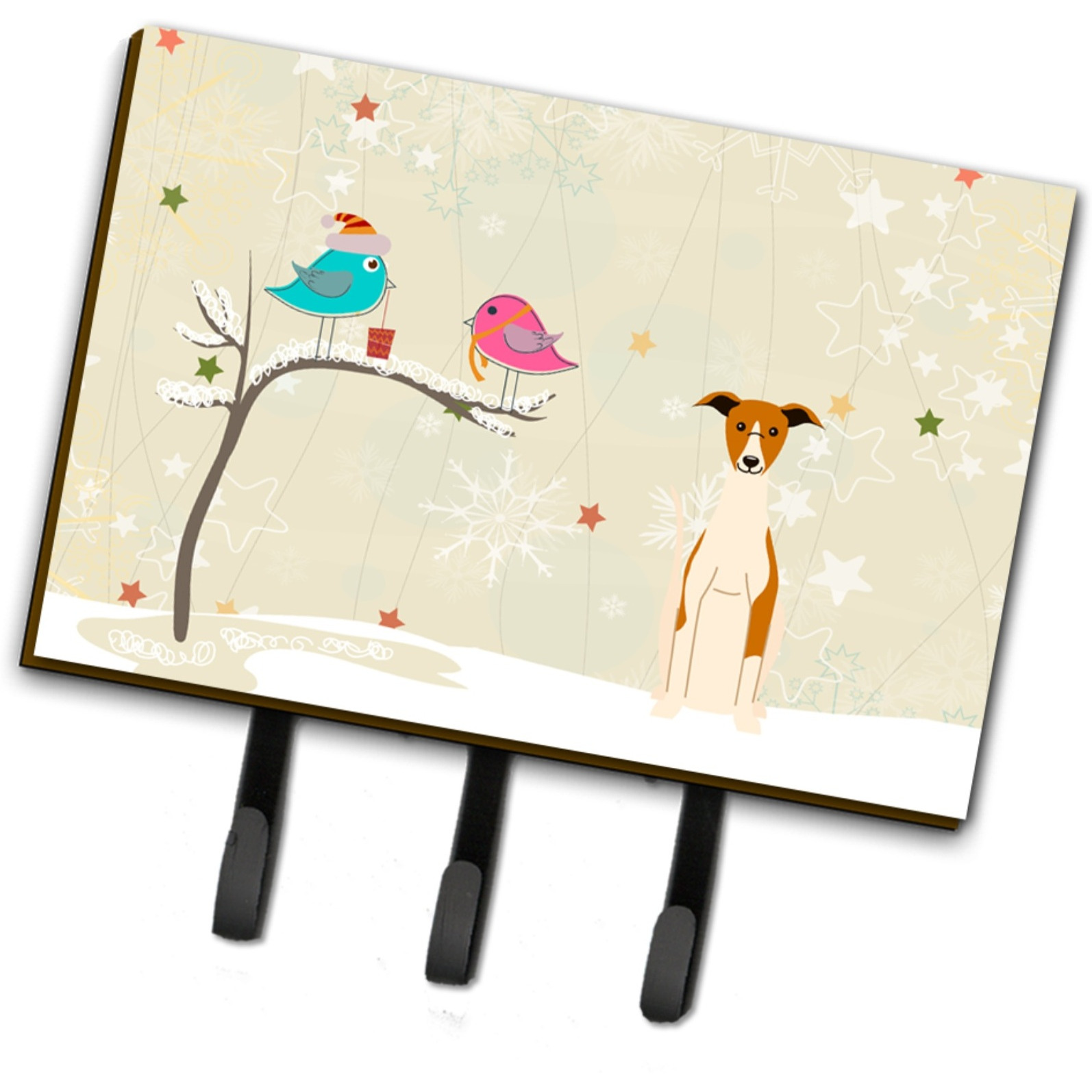 &quotCaroline's Treasures Christmas Presents Friends Whippet Leash or Key Holder BB2571TH68, Triple"