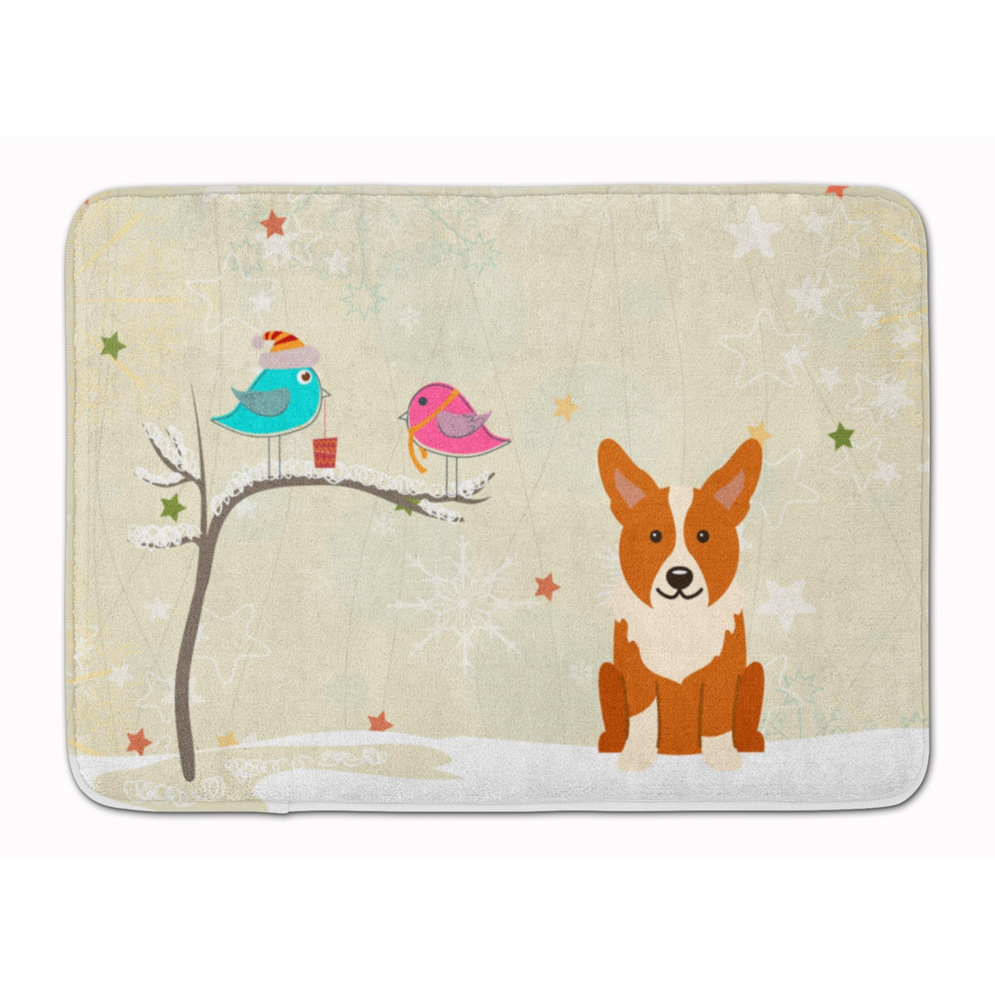 &quotCaroline's Treasures Christmas Presents Friends Corgi Floor Mat, 19"" x 27"", Multicolor"