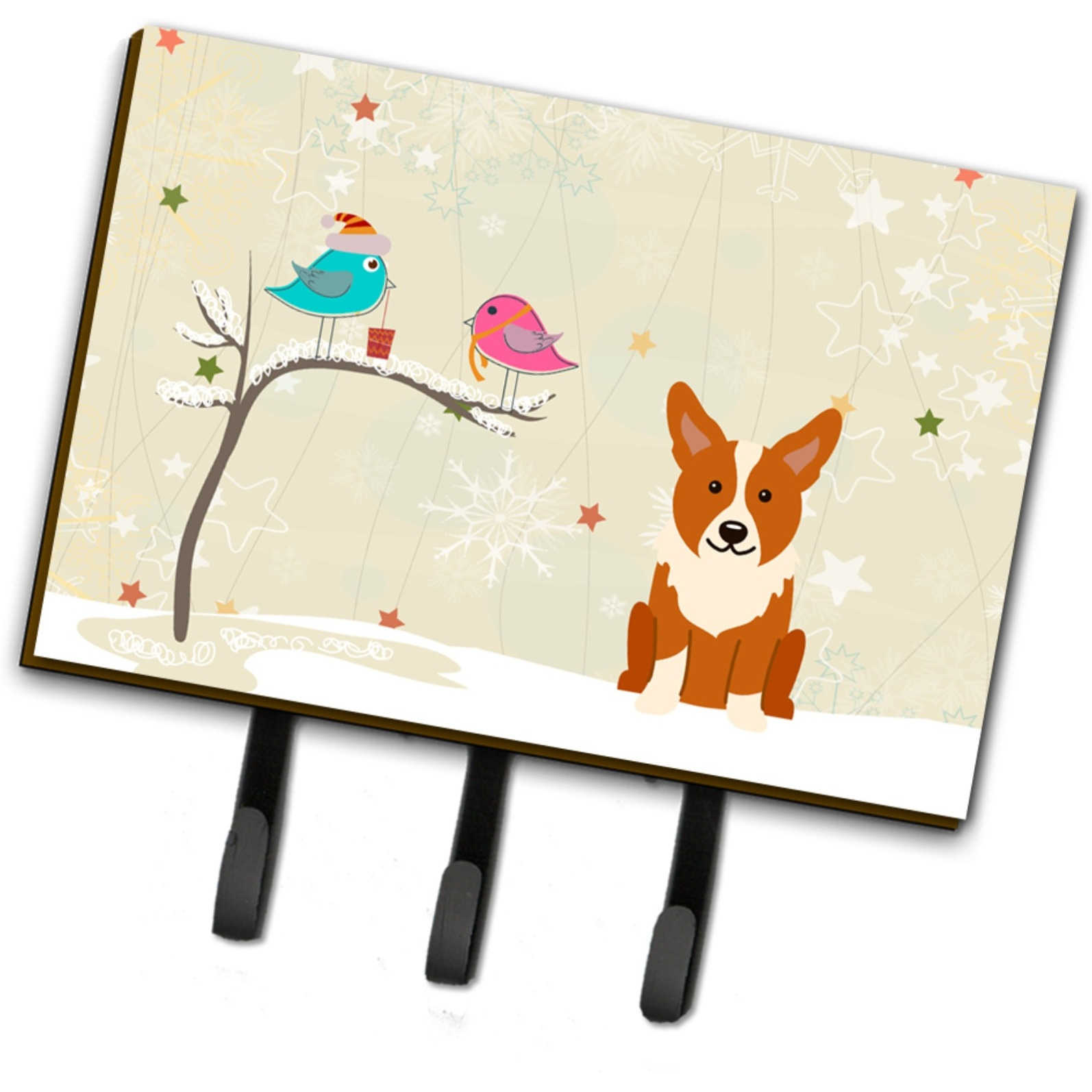 &quotCaroline's Treasures Christmas Presents Friends Corgi Leash or Key Holder BB2572TH68, Triple"