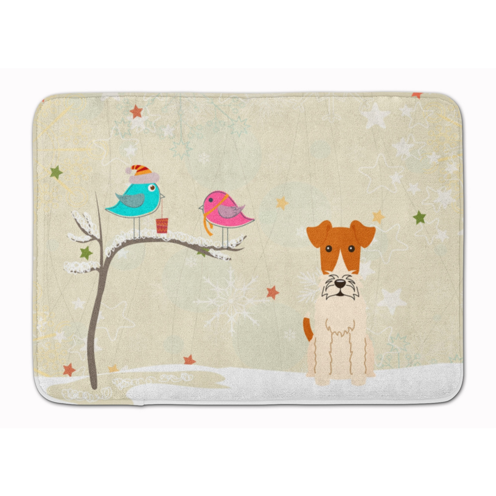 &quotCaroline's Treasures Christmas Presents Wire Fox Terrier Floor Mat, 19"" x 27"", Multicolor"