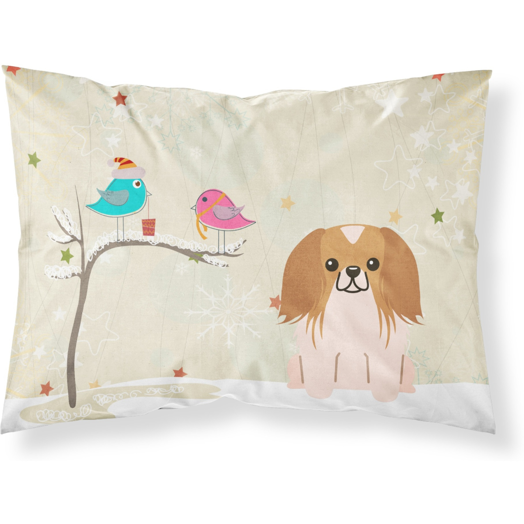 &quotCaroline's Treasures Christmas Presents between Friends Pekingnese Red White Fabric Standard Pillowcase BB2575PILLOWCASE, Multicolor"