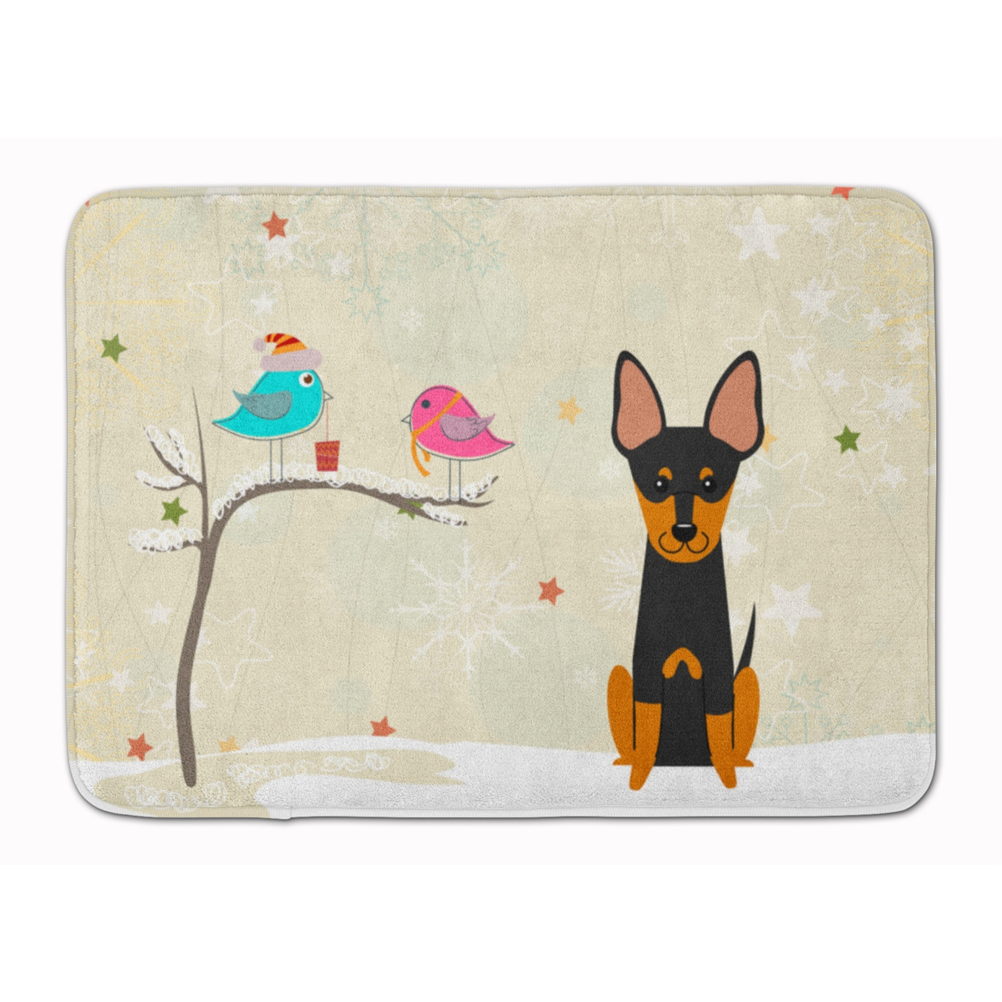 &quotCaroline's Treasures Christmas Presents English Toy Terrier Floor Mat, 19"" x 27"", Multicolor"
