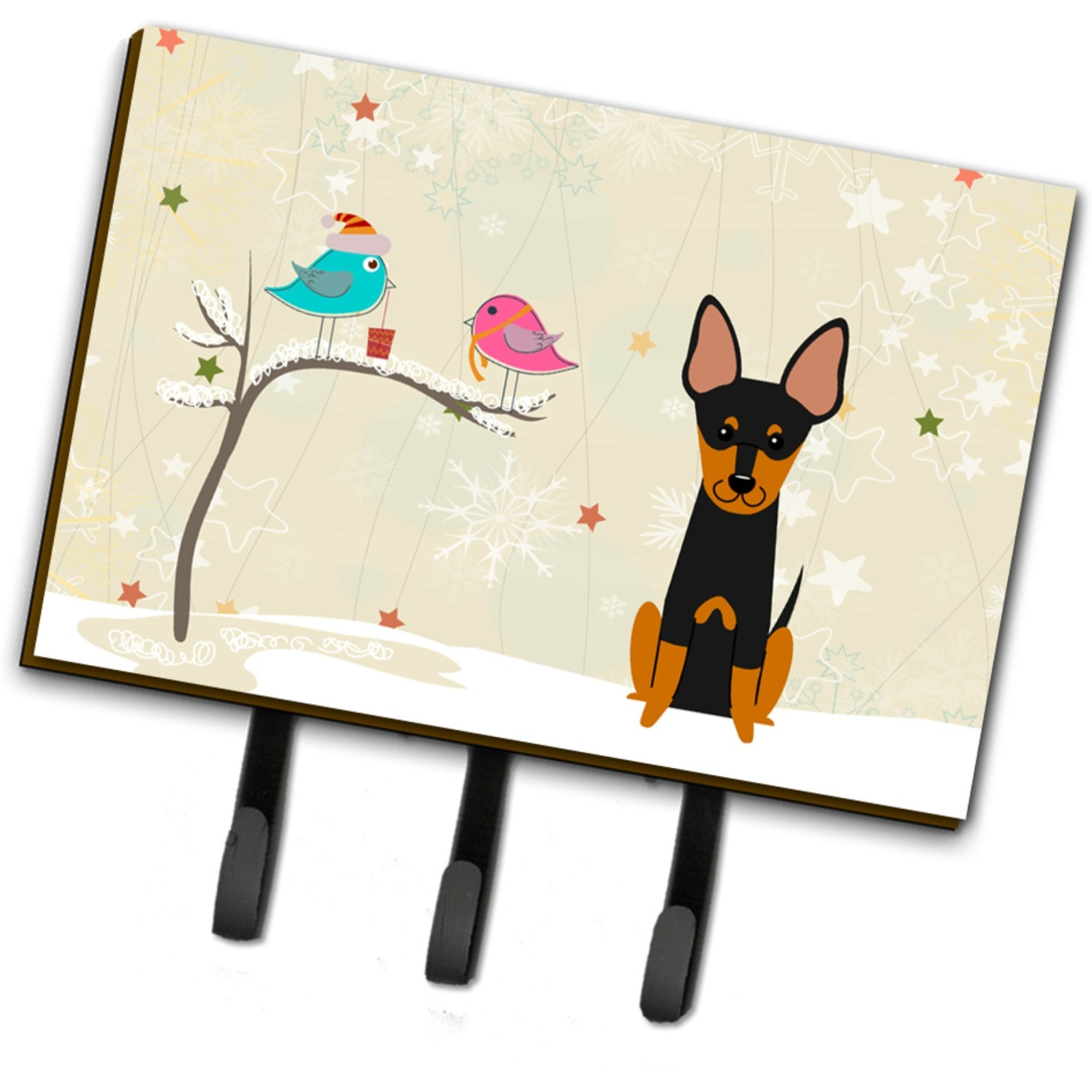 &quotCaroline's Treasures Christmas Presents Friends English Toy Terrier Leash or Key Holder BB2581TH68, Triple"