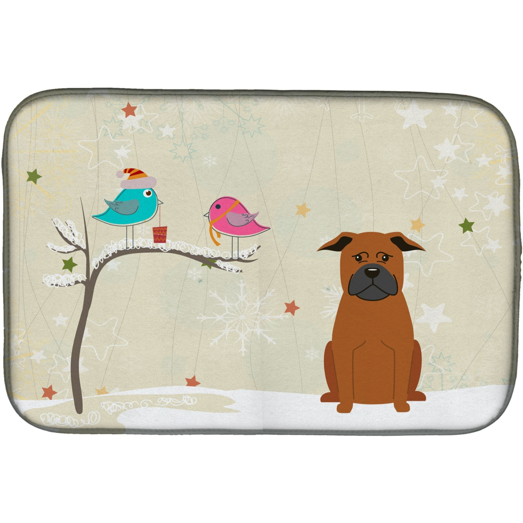 &quotCaroline's Treasures Christmas Presents Between Friends Dish Drying Mat, 14"" x 21"""