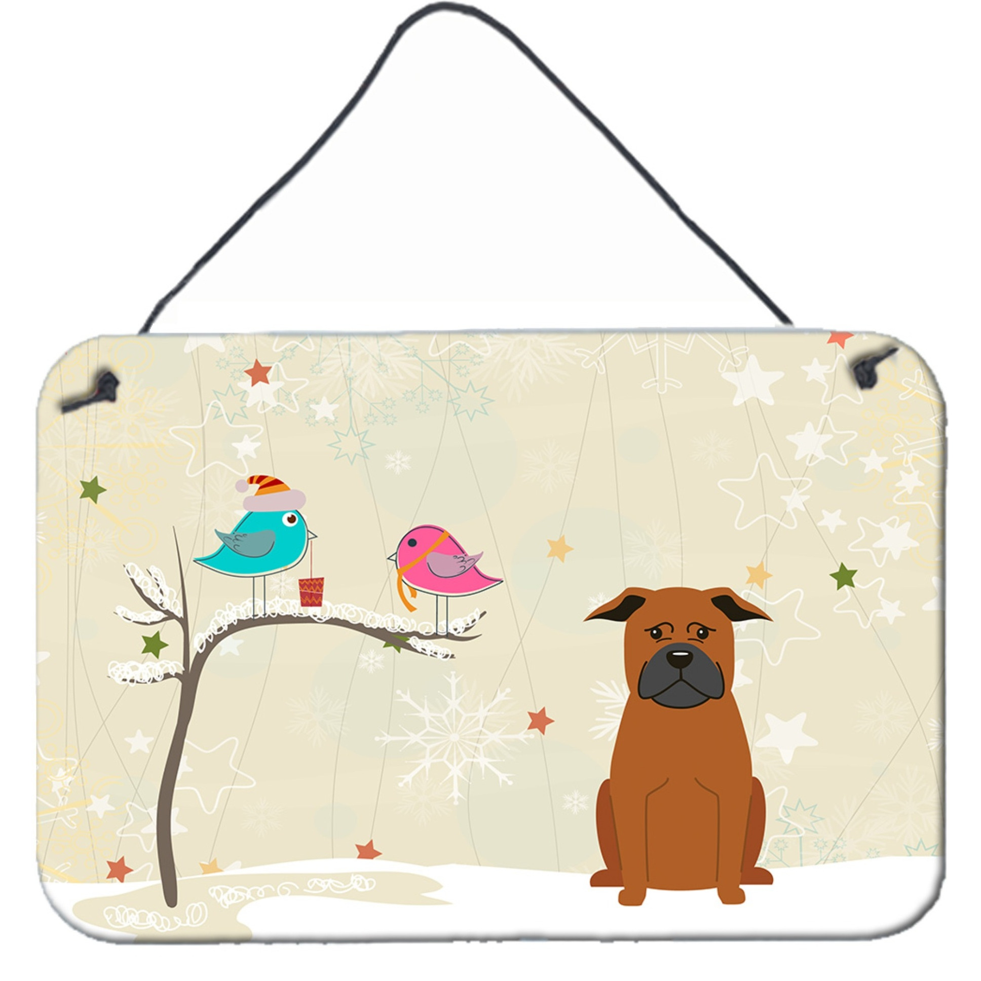 &quotCaroline's Treasures Christmas Presents Friends Chinese Chongqing Dog Wall or Door Hanging Prints BB2583DS812, 8"" x 12"""
