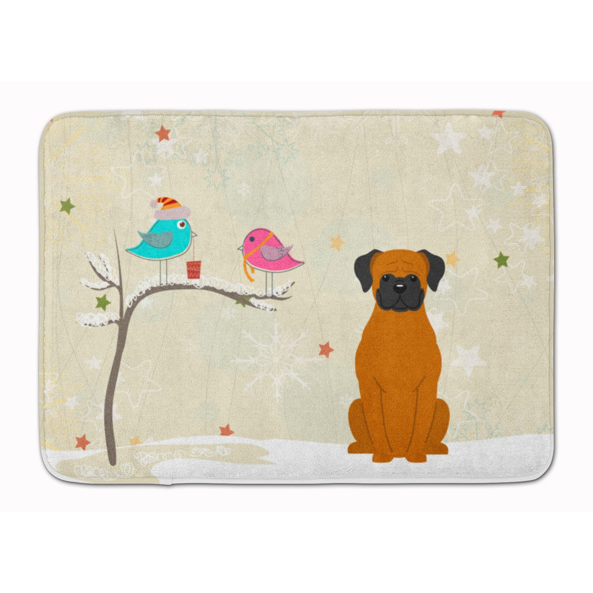 &quotCaroline's Treasures Christmas Presents Friends Fawn Boxer Floor Mat, 19"" x 27"", Multicolor"