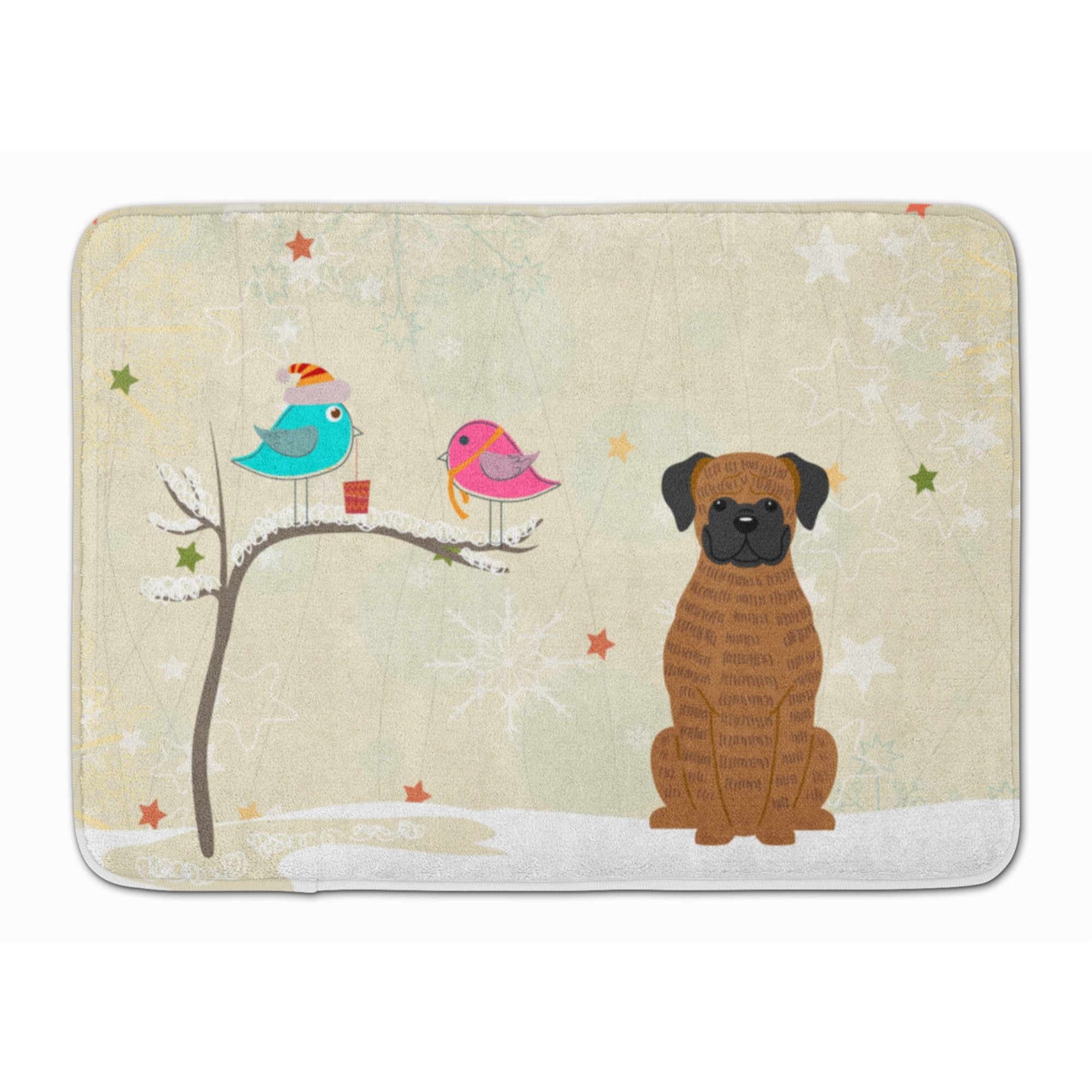 &quotCaroline's Treasures Christmas Presents Friend Brindle Boxer Floor Mat, 19"" x 27"", Multicolor"