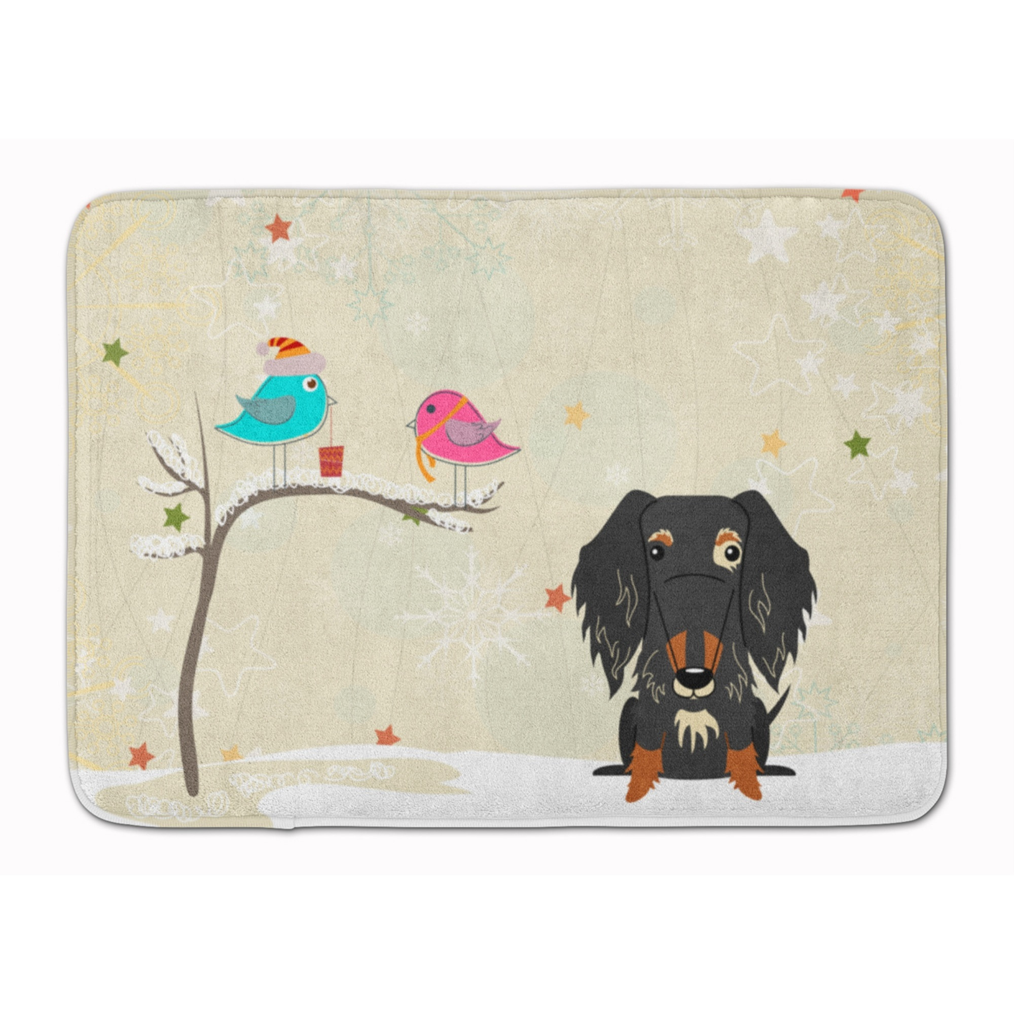 &quotCaroline's Treasures Christmas Wire Haired Dachshund Dapple Floor Mat, 19"" x 27"", Multicolor"