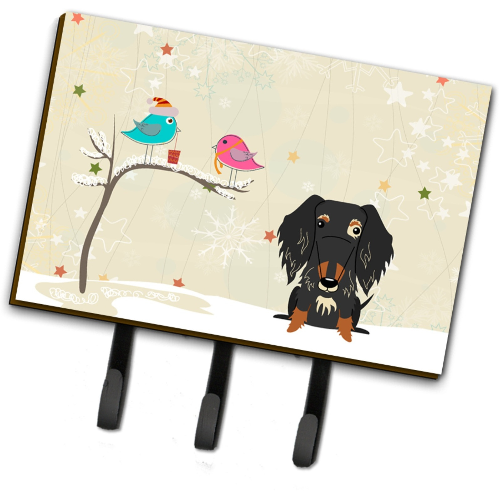 &quotCaroline's Treasures Christmas Presents Friends Wire Haired Dachshund Dapple Leash or Key Holder BB2600TH68, Triple"