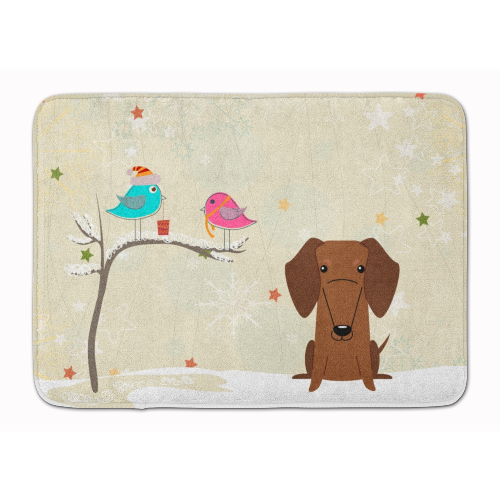 &quotCaroline's Treasures Christmas Presents Dachshund Red Brown Floor Mat, 19"" x 27"", Multicolor"