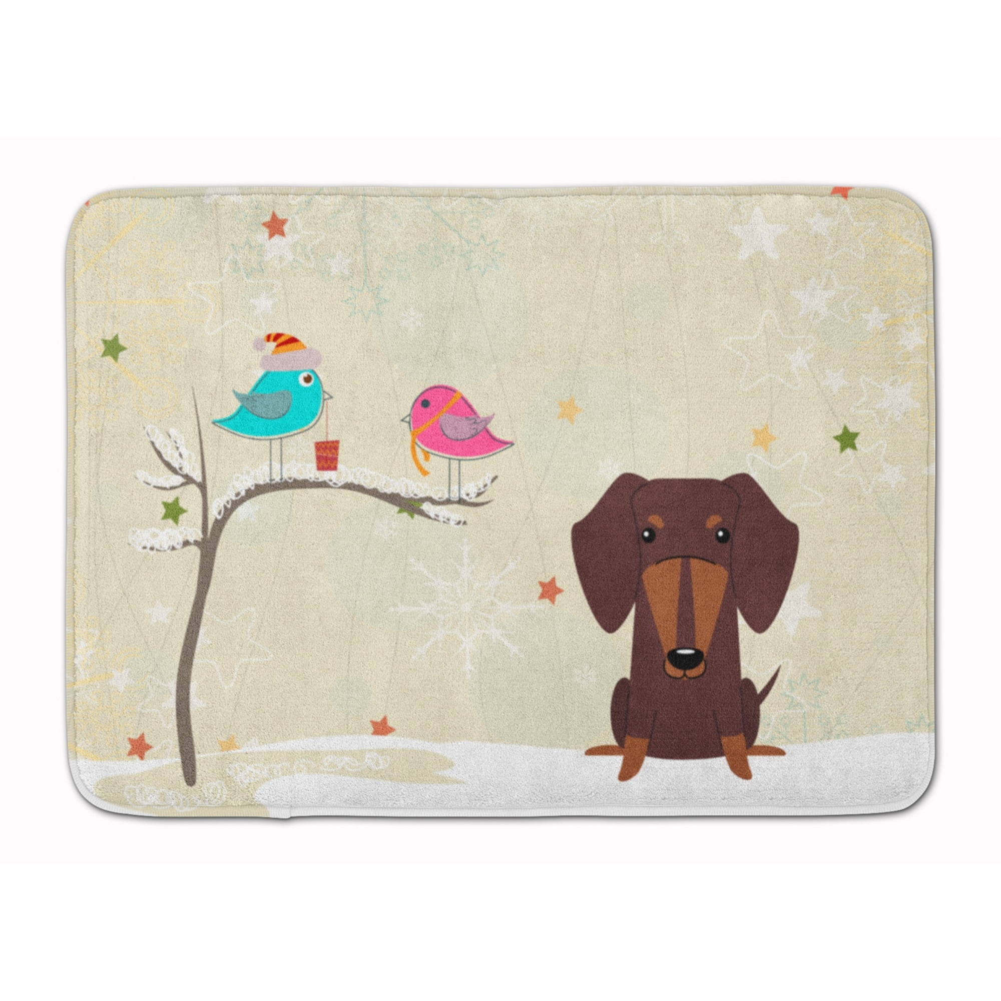 &quotCaroline's Treasures Christmas Presents Dachshund Chocolate Floor Mat, 19"" x 27"", Multicolor"