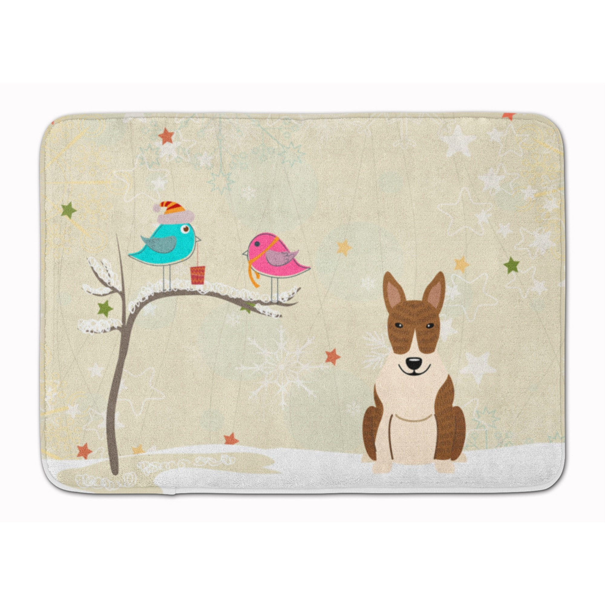 &quotCaroline's Treasures Christmas Presents Bull Terrier Brindle Floor Mat, 19"" x 27"", Multicolor"