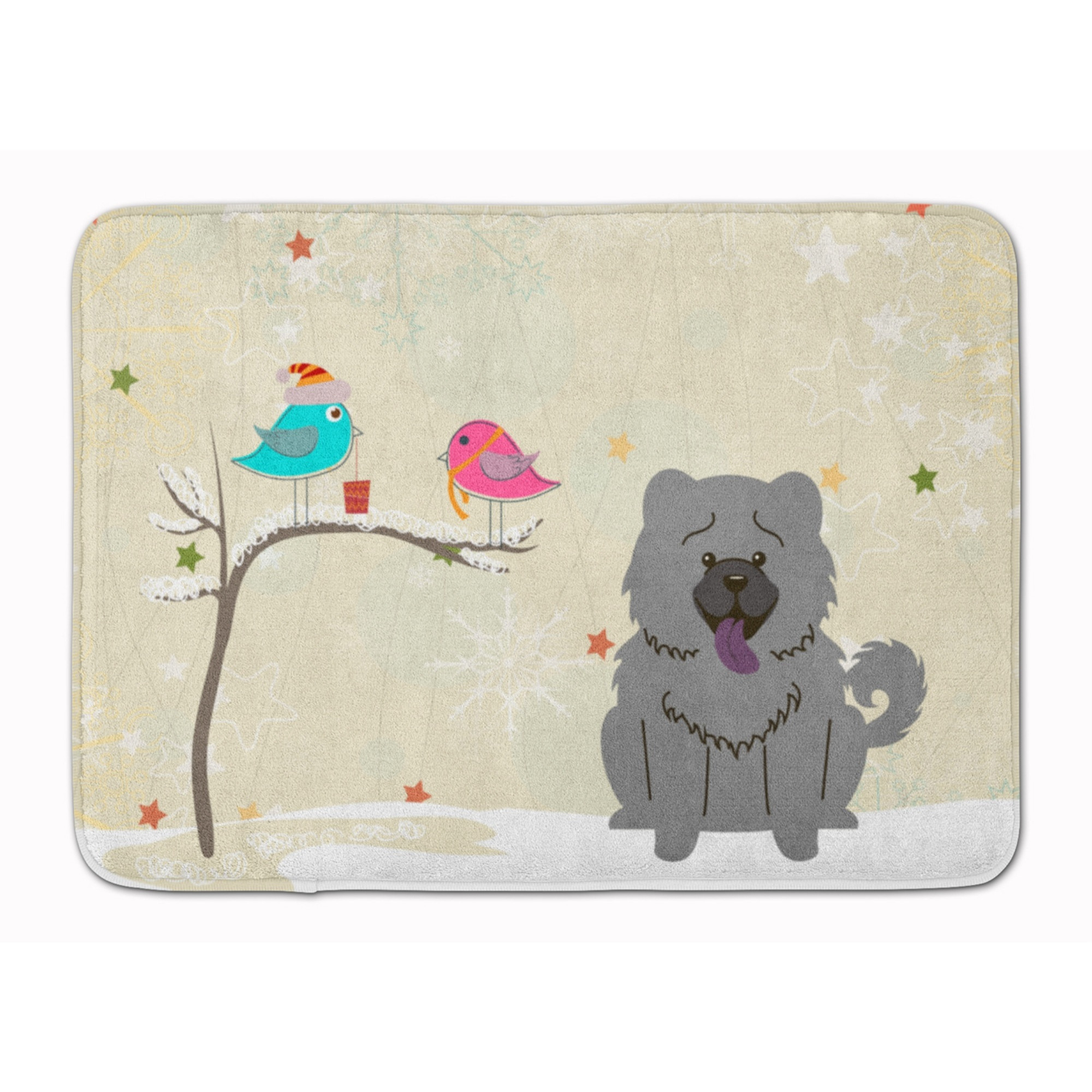 &quotCaroline's Treasures Christmas Presents Chow Blue Floor Mat, 19"" x 27"", Multicolor"