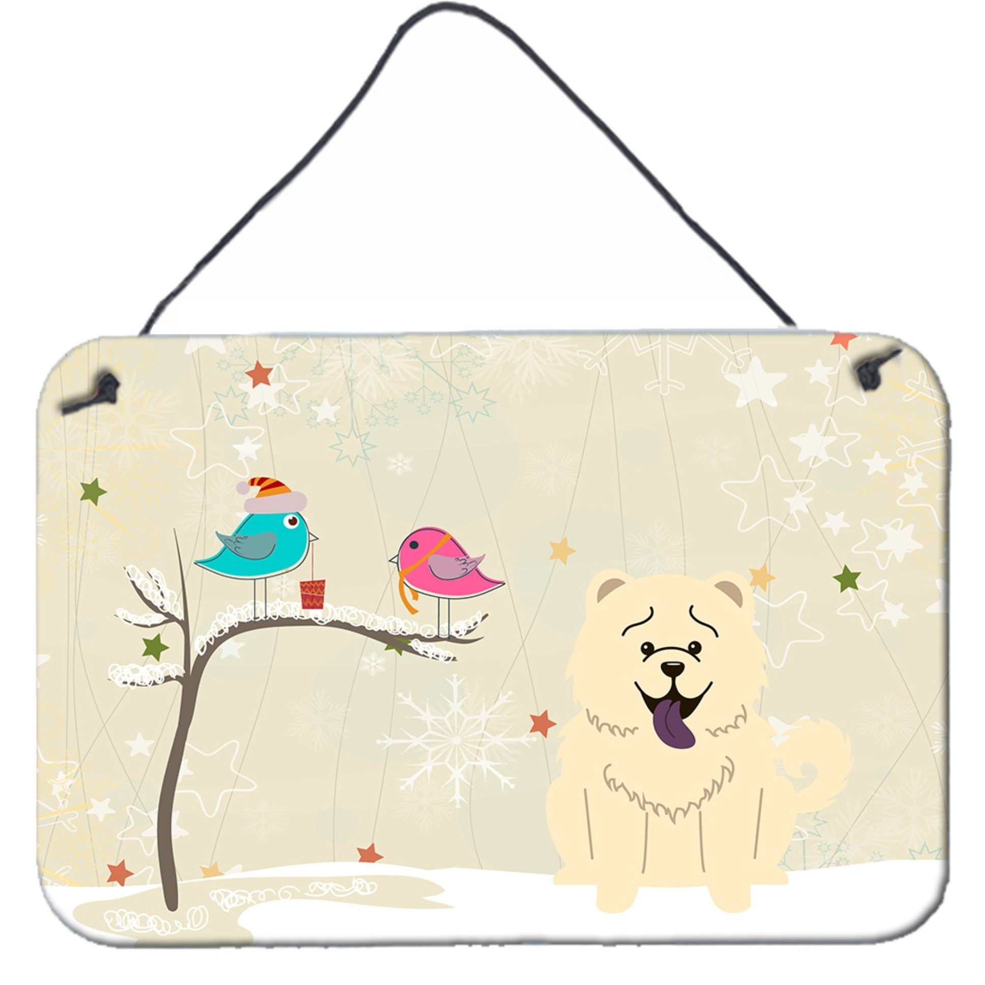 &quotCaroline's Treasures Christmas Presents Friends Chow White Wall or Door Hanging Prints BB2612DS812, 8"" x 12"""