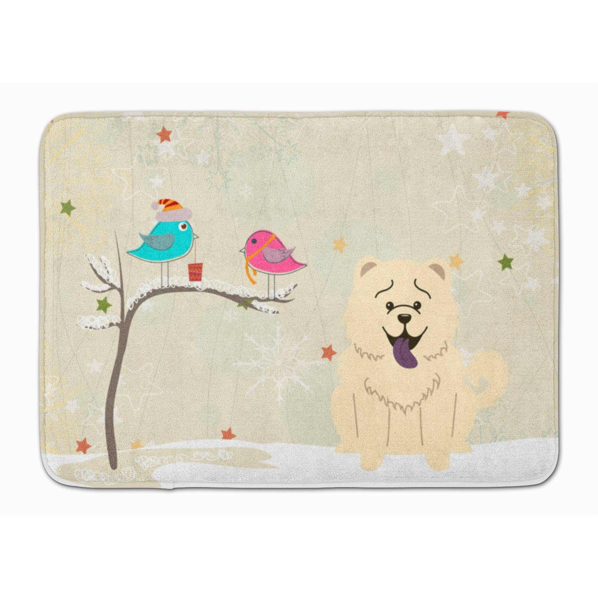 &quotCaroline's Treasures Christmas Presents Chow White Floor Mat, 19"" x 27"", Multicolor"
