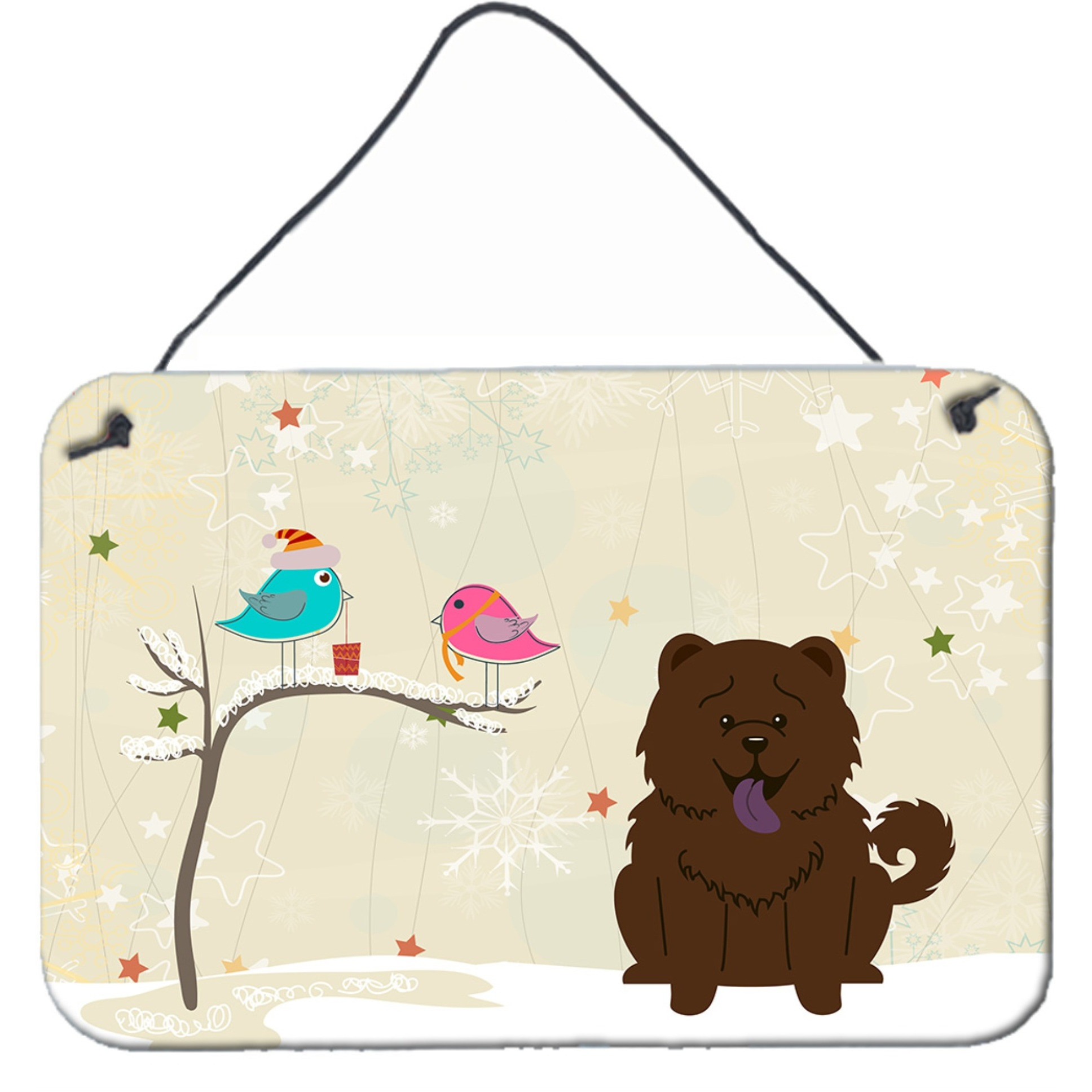 &quotCaroline's Treasures Christmas Presents Friends Chow Chocolate Wall or Door Hanging Prints BB2613DS812, 8"" x 12"""