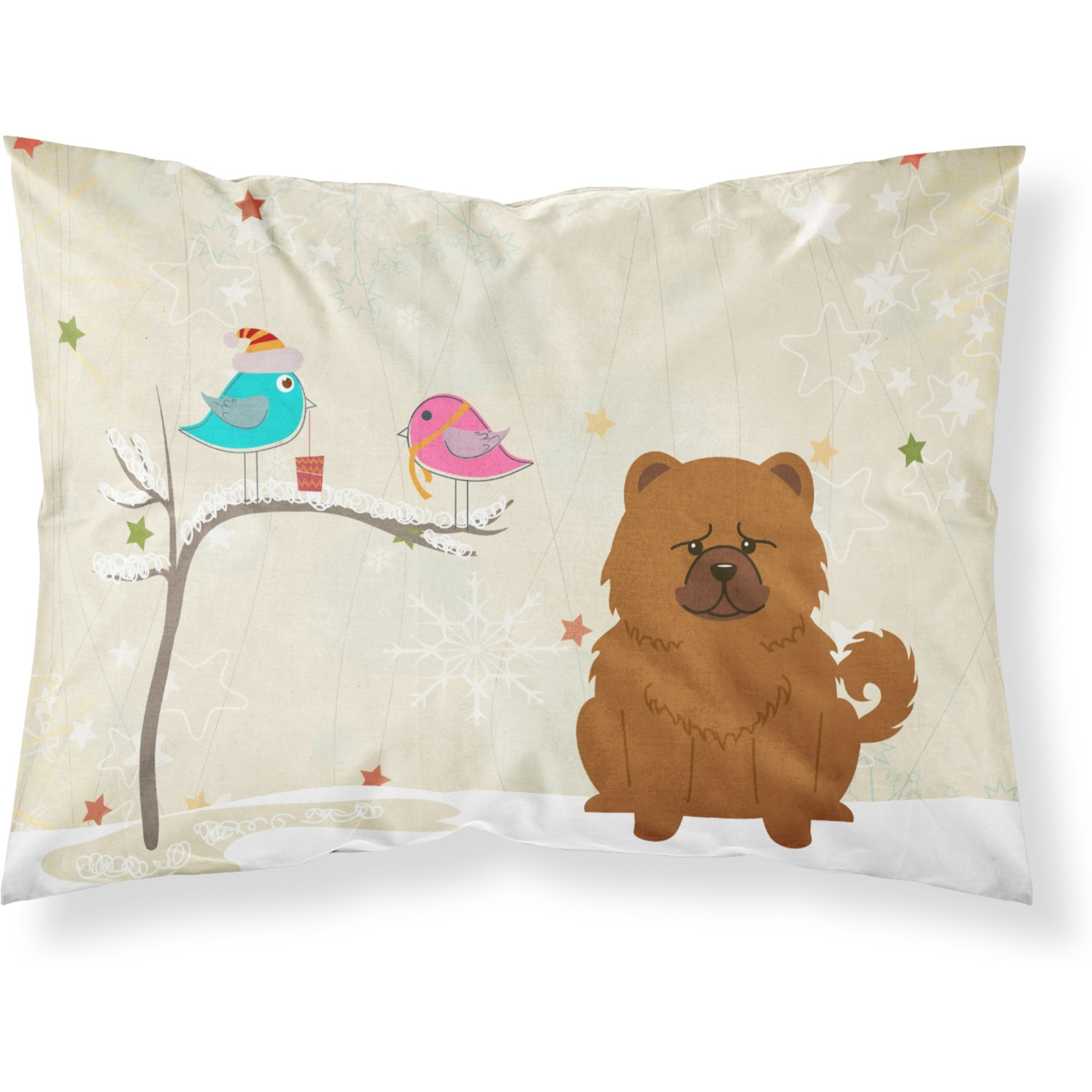 &quotCaroline's Treasures Christmas Presents between Friends Chow Red Fabric Standard Pillowcase BB2614PILLOWCASE, Multicolor"
