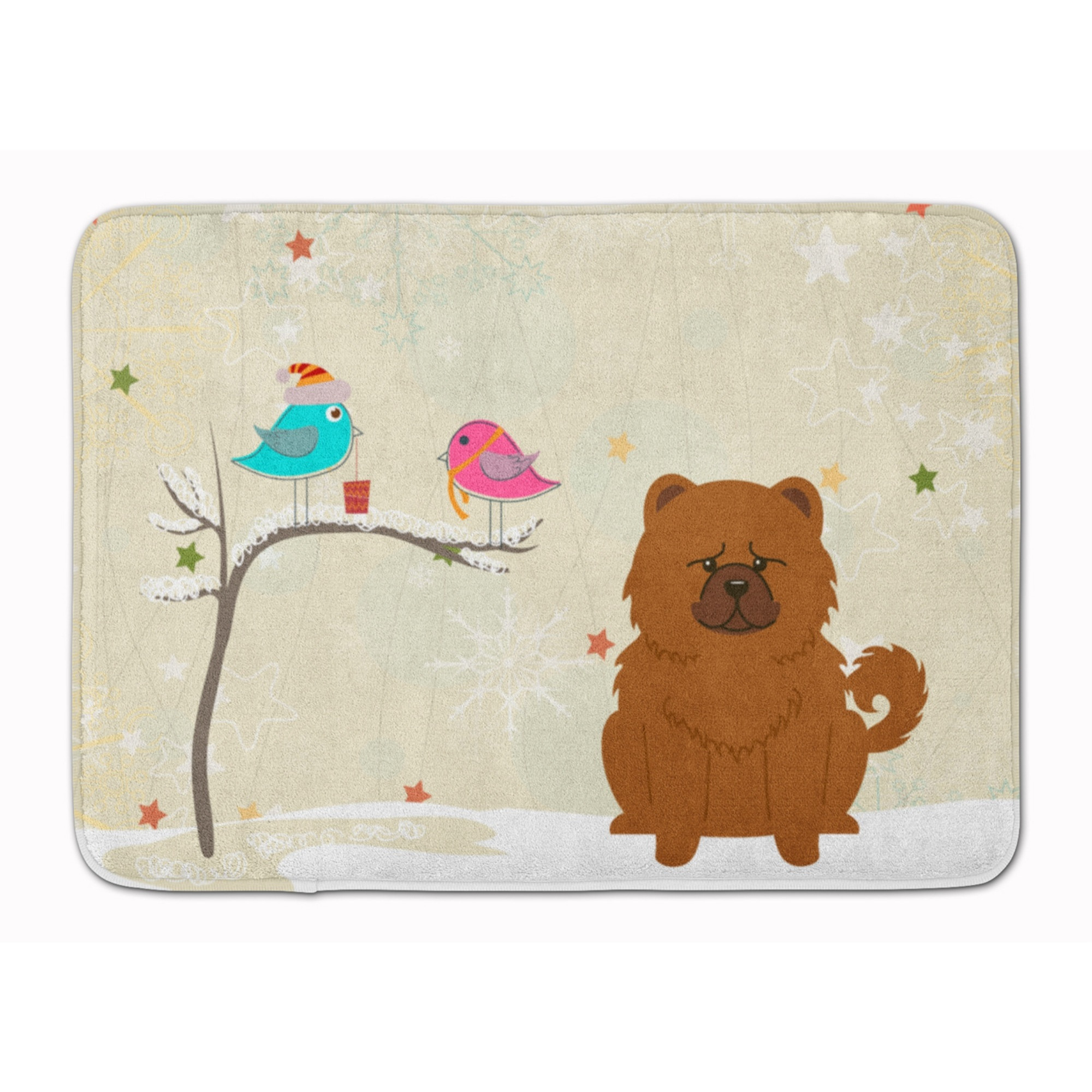 &quotCaroline's Treasures Christmas Presents Friend Chow Red Floor Mat, 19"" x 27"", Multicolor"