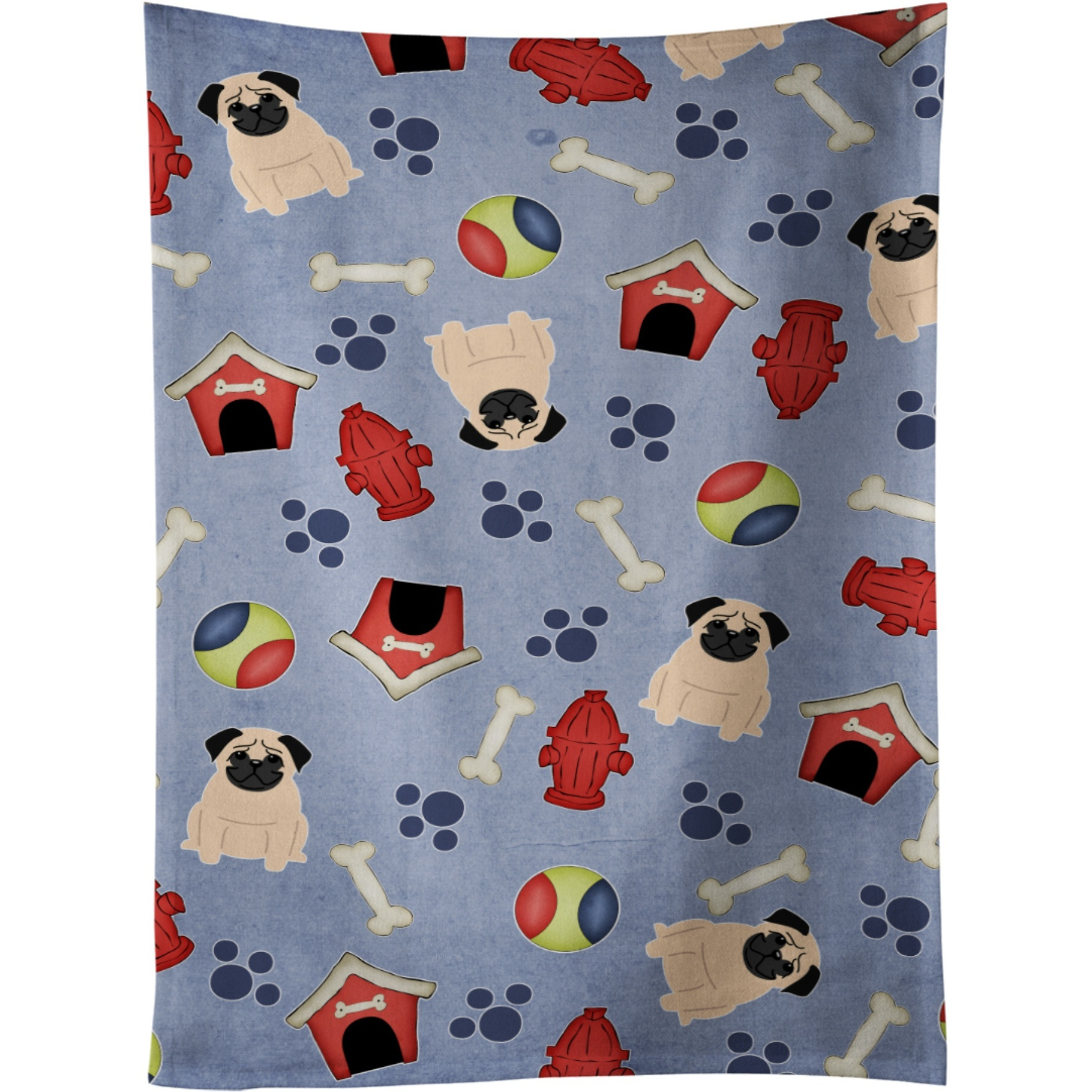 &quotCaroline's Treasures BB2621KTWL Dog House Collection Pug Fawn Kitchen Towel, 25"" x 15"", Multicolor"