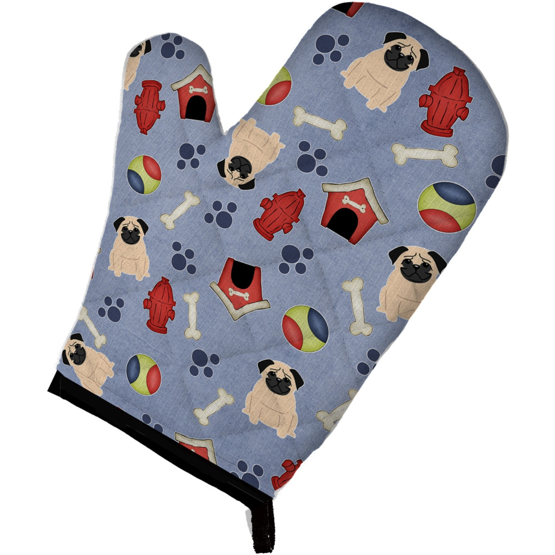 &quotCaroline's Treasures BB2621OVMT Dog House Collection Pug Fawn Oven Mitt, 12"" by 8.5"", Multicolor"