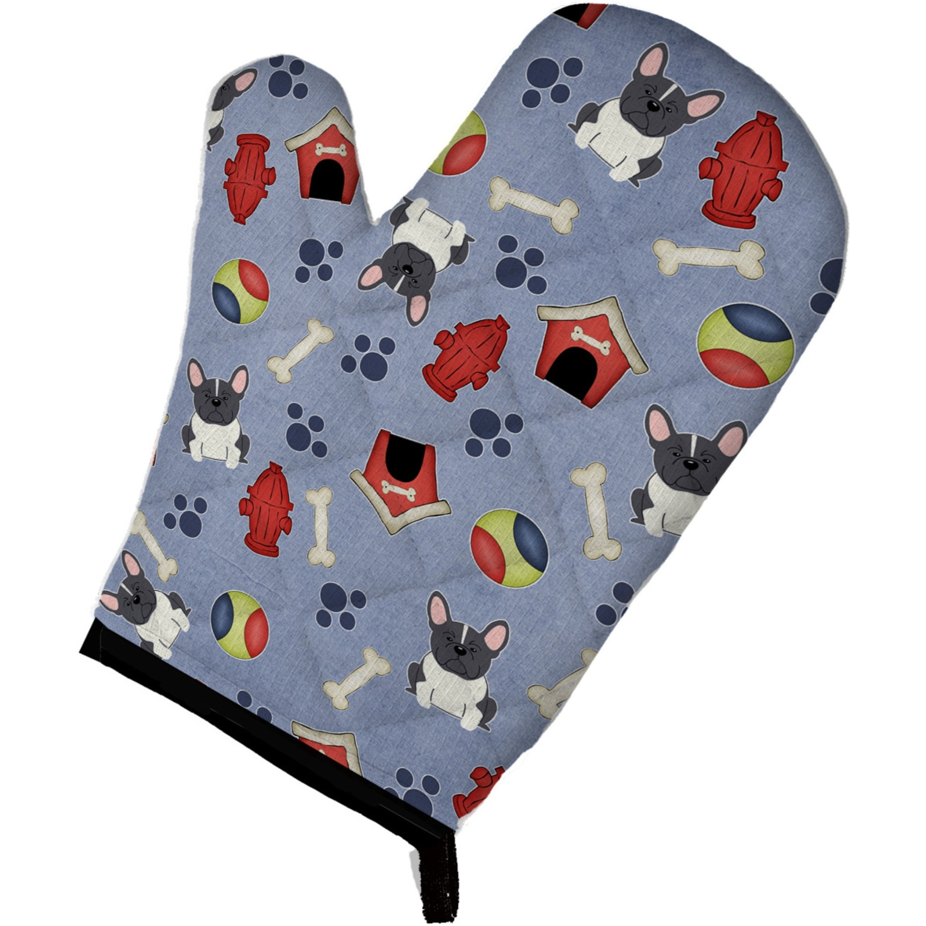 &quotCaroline's Treasures BB2625OVMT Dog House Collection French Bulldog Black White Oven Mitt, 12"" by 8.5"", Multicolor"