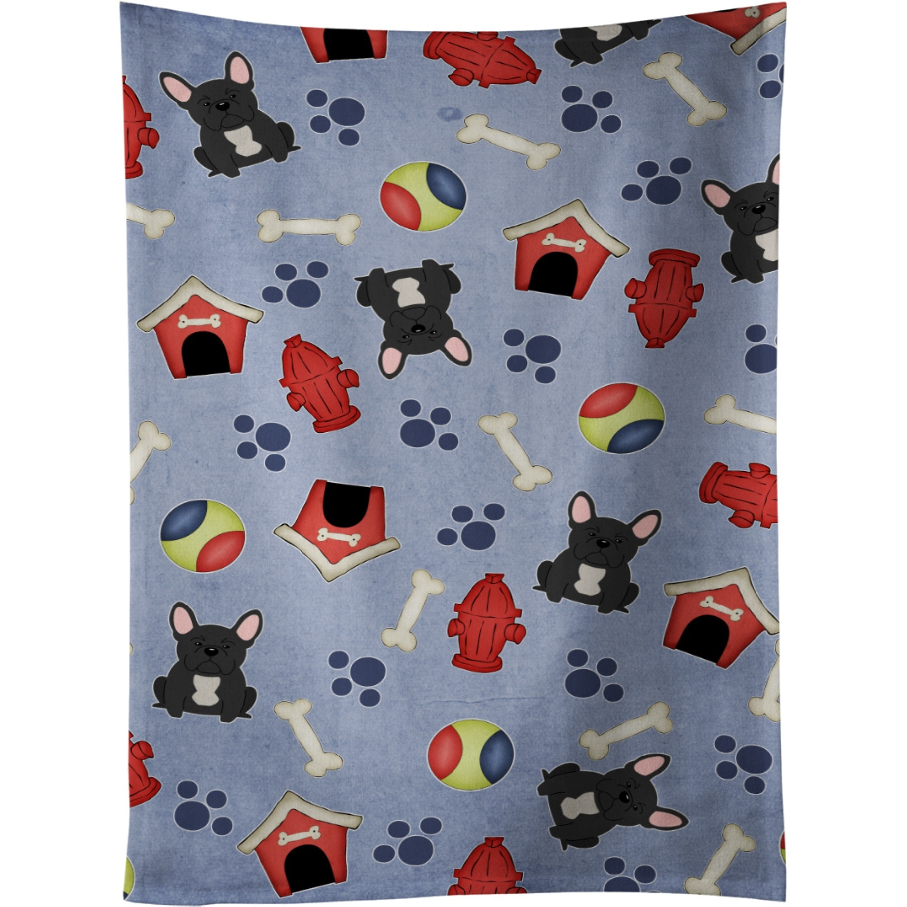 &quotCaroline's Treasures BB2627KTWL French Bulldog Black Kitchen Towel, 25"" x 15"", Multicolor"