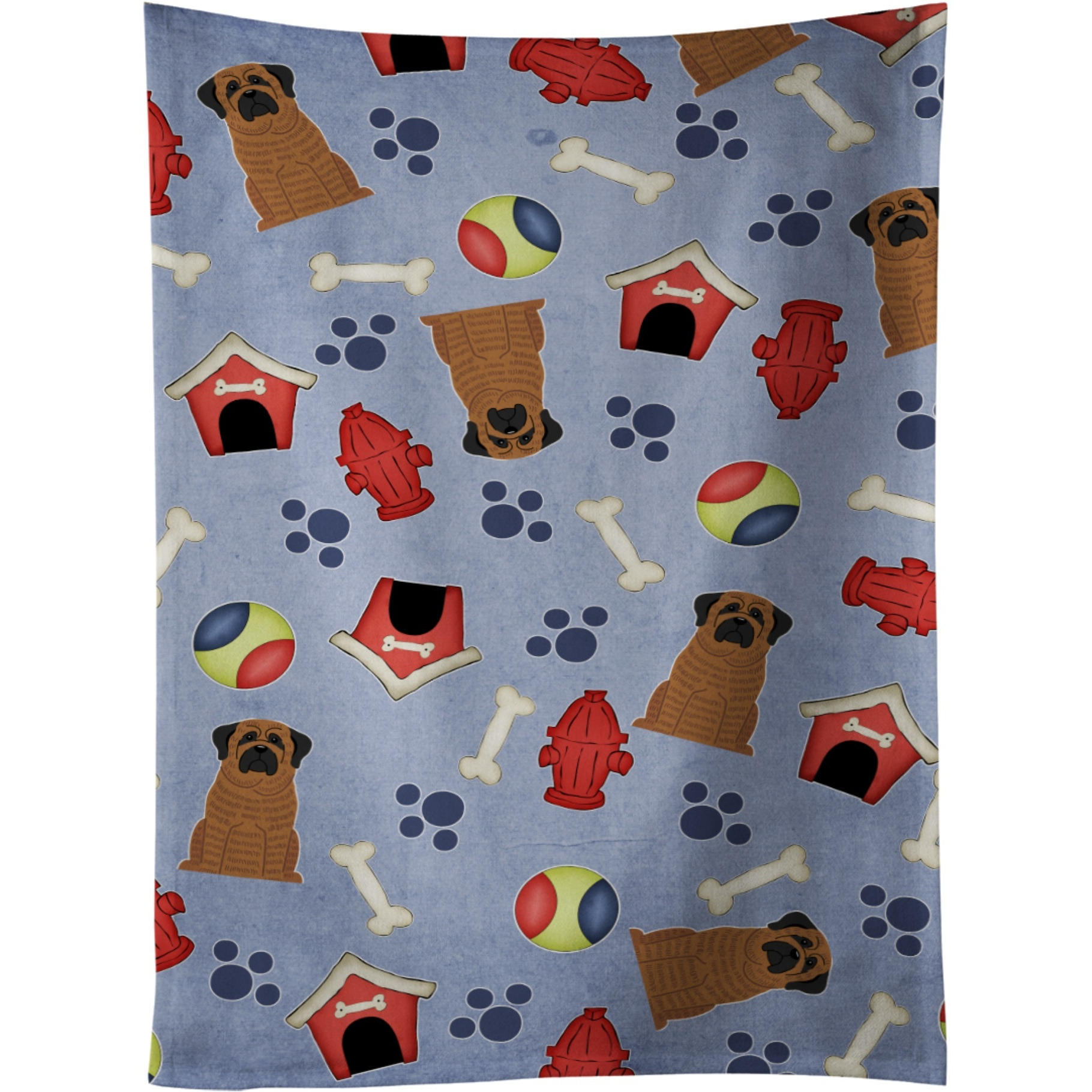 &quotCaroline's Treasures BB2628KTWL Dog House Mastiff Brindle Kitchen Towel, 25"" x 15"", Multicolor"