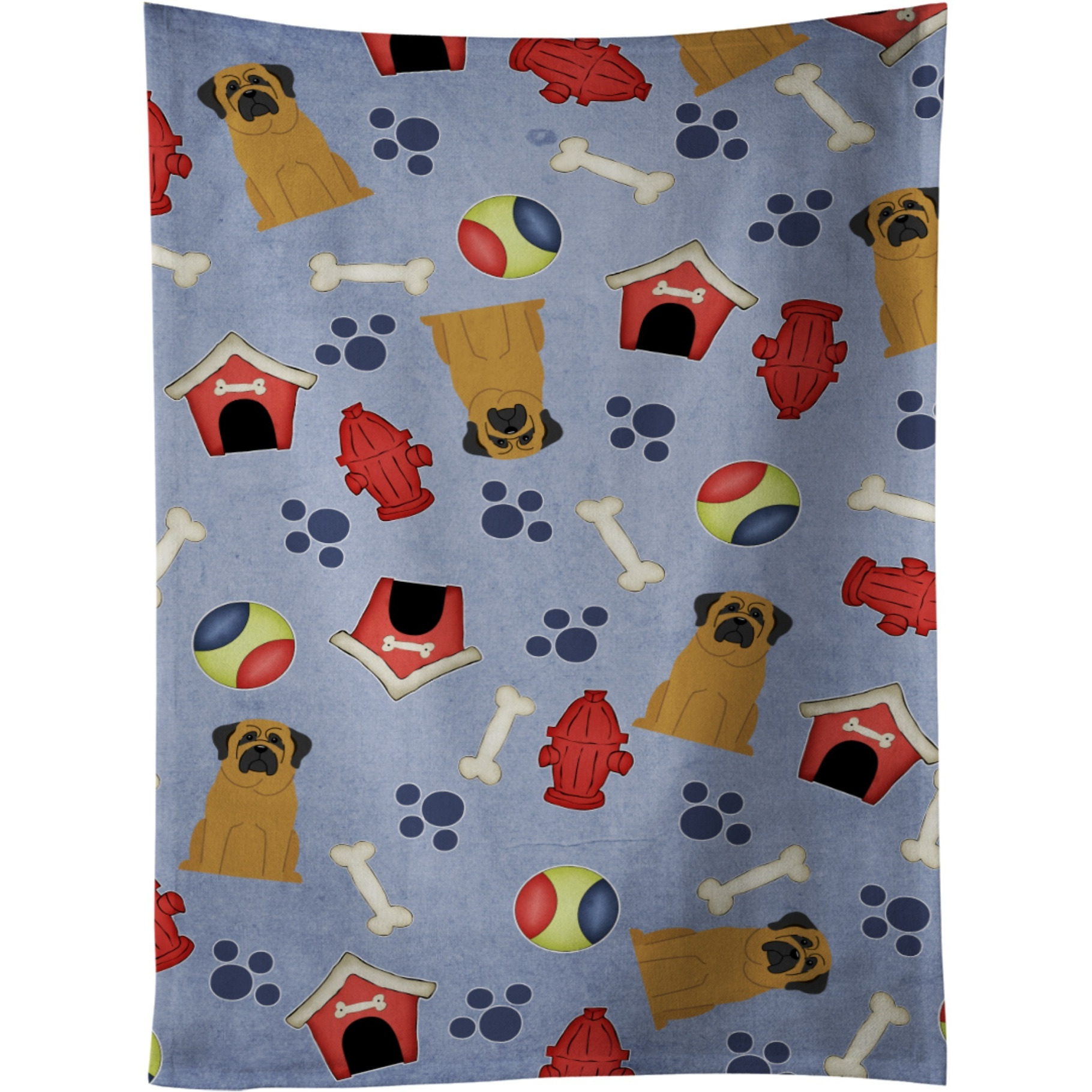 &quotCaroline's Treasures BB2631KTWL Dog House Collection Mastiff Kitchen Towel, 25"" x 15"", Multicolor"