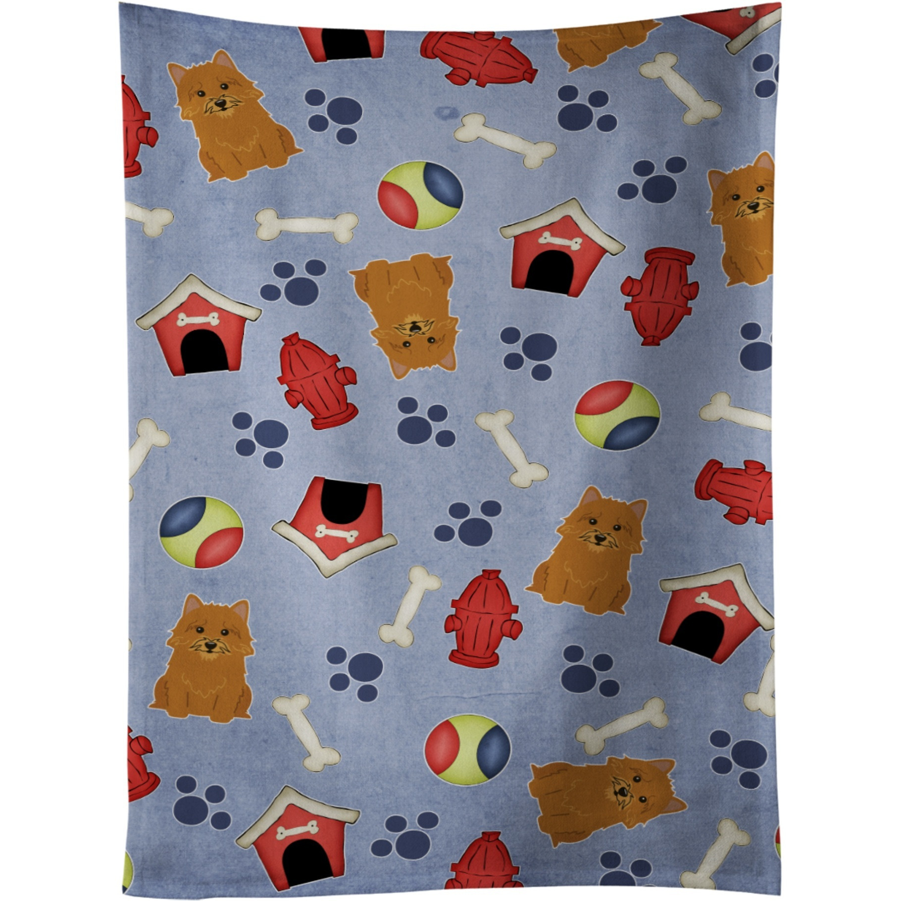 &quotCaroline's Treasures BB2633KTWL Dog House Norwich Terrier Kitchen Towel, 25"" x 15"", Multicolor"
