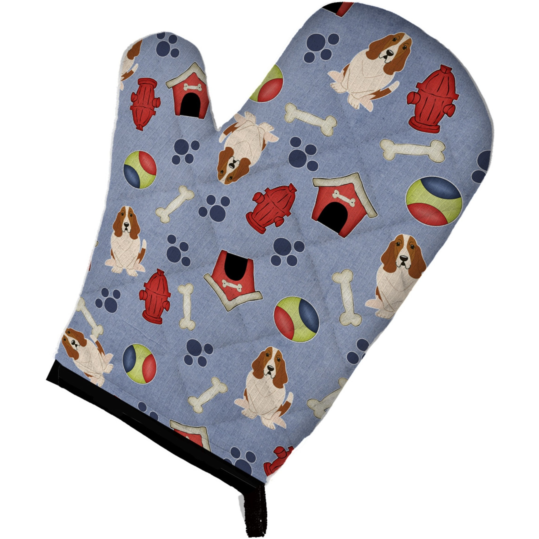 &quotCaroline's Treasures BB2634OVMT Dog House Collection Basset Hound Oven Mitt, 12"" by 8.5"", Multicolor"