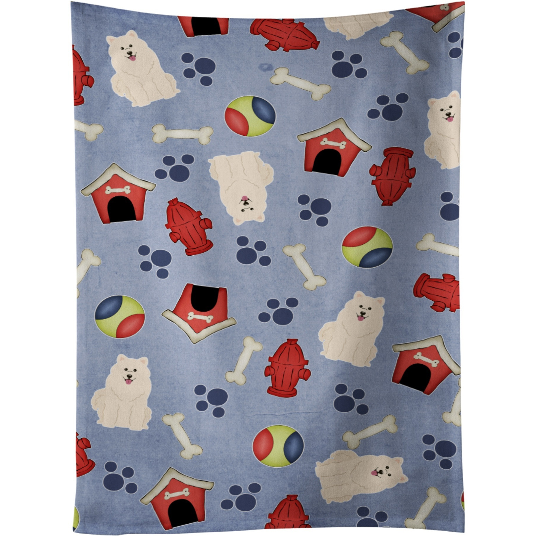 &quotCaroline's Treasures BB2643KTWL Dog House Collection Samoyed Kitchen Towel, 25"" x 15"", Multicolor"