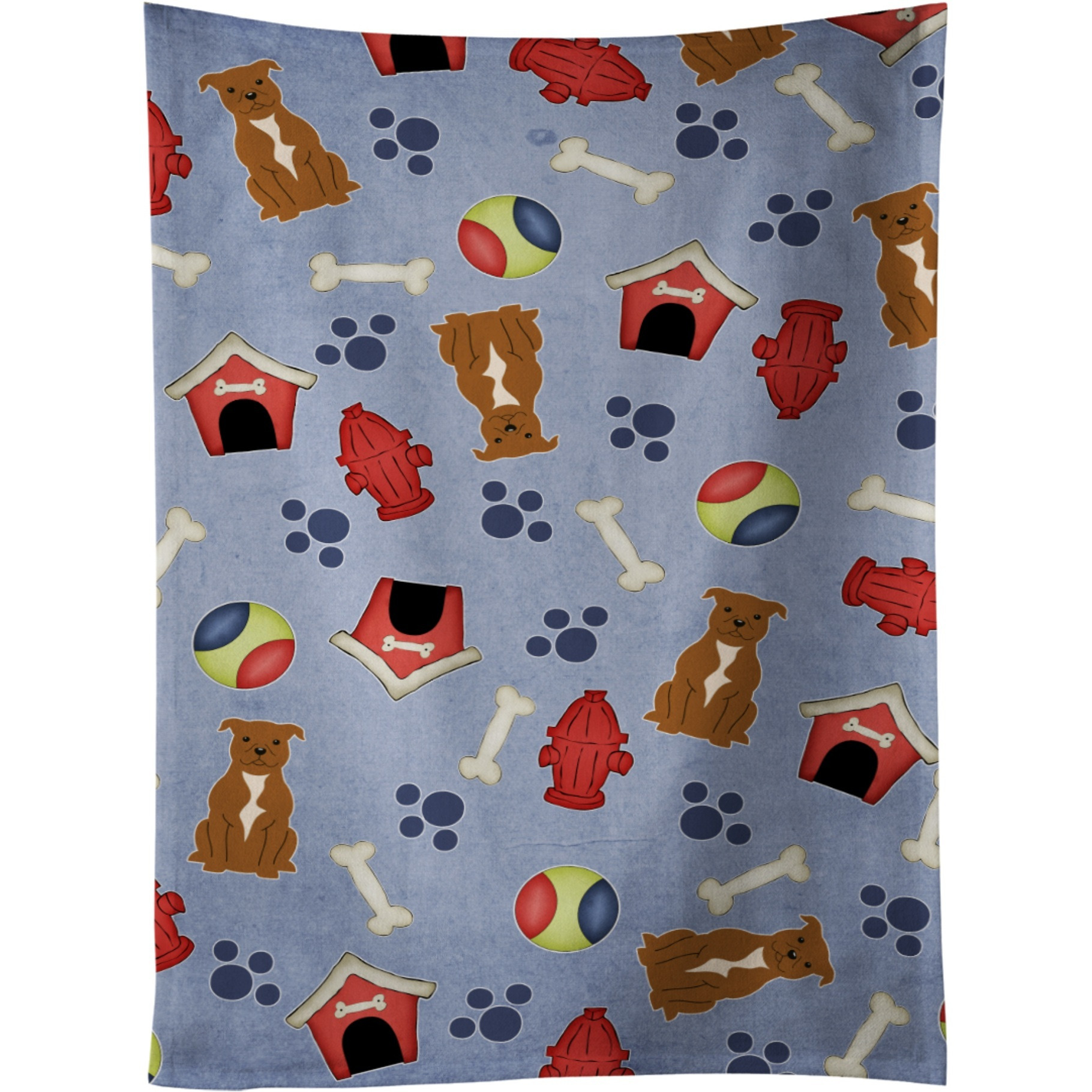 &quotCaroline's Treasures BB2660KTWL Staffordshire Bull Terrier Brown Kitchen Towel, 25"" x 15"", Multicolor"
