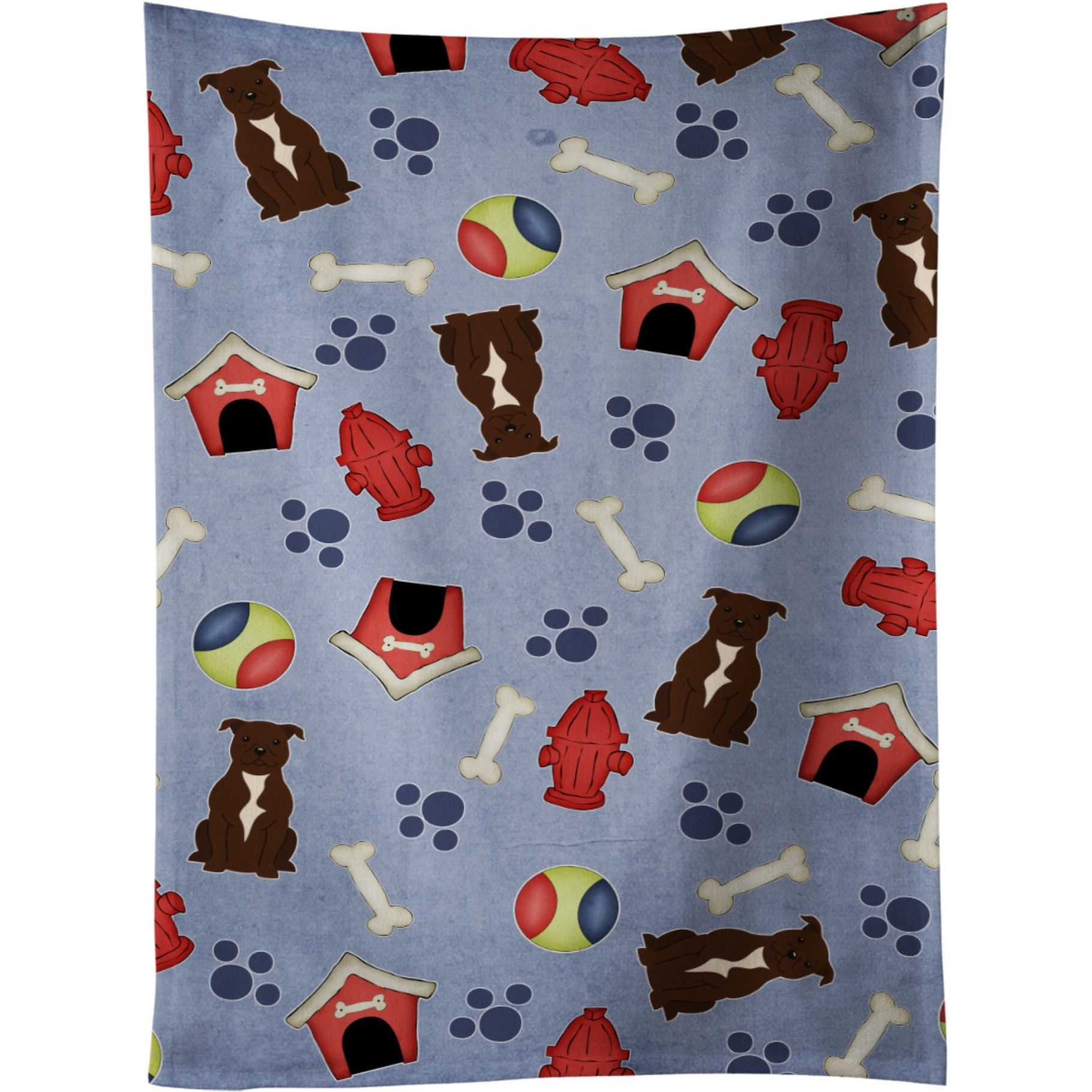 &quotCaroline's Treasures BB2661KTWL Staffordshire Bull Terrier Choc Kitchen Towel, 25"" x 15"", Multicolor"