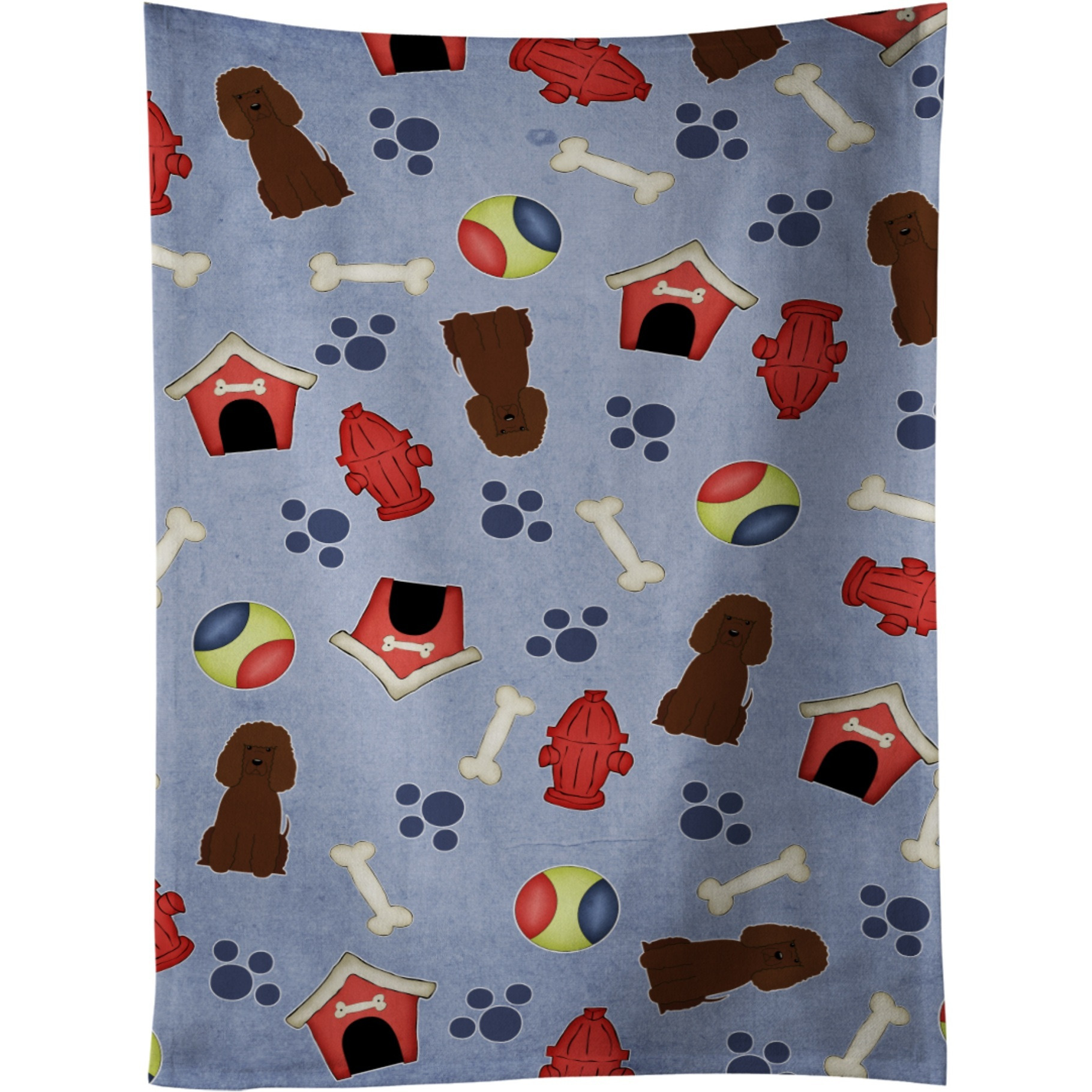 &quotCaroline's Treasures BB2676KTWL Dog House Irish Water Spaniel Kitchen Towel, 25"" x 15"", Multicolor"