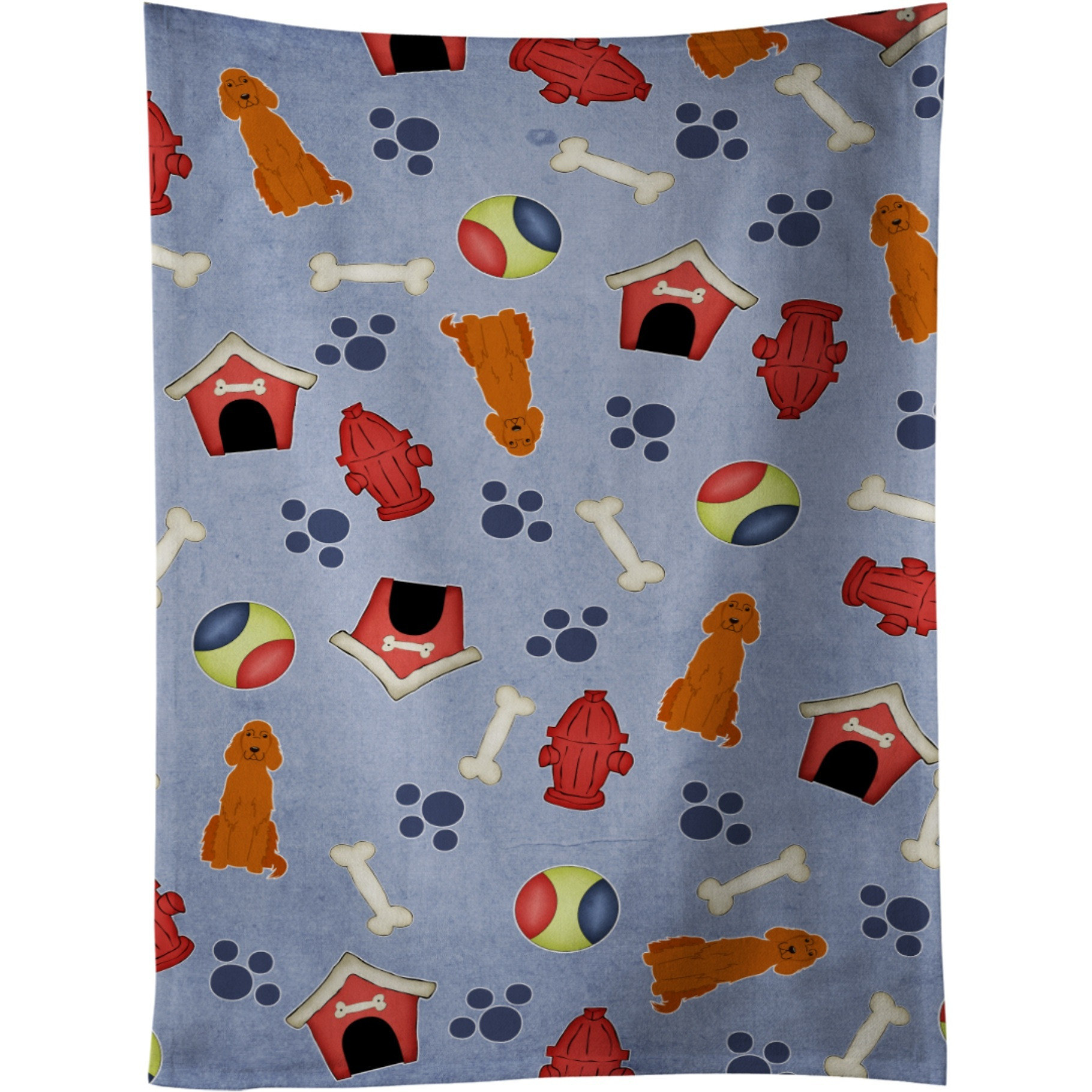 &quotCaroline's Treasures BB2677KTWL Dog House Collection Irish Setter Kitchen Towel, 25"" x 15"", Multicolor"